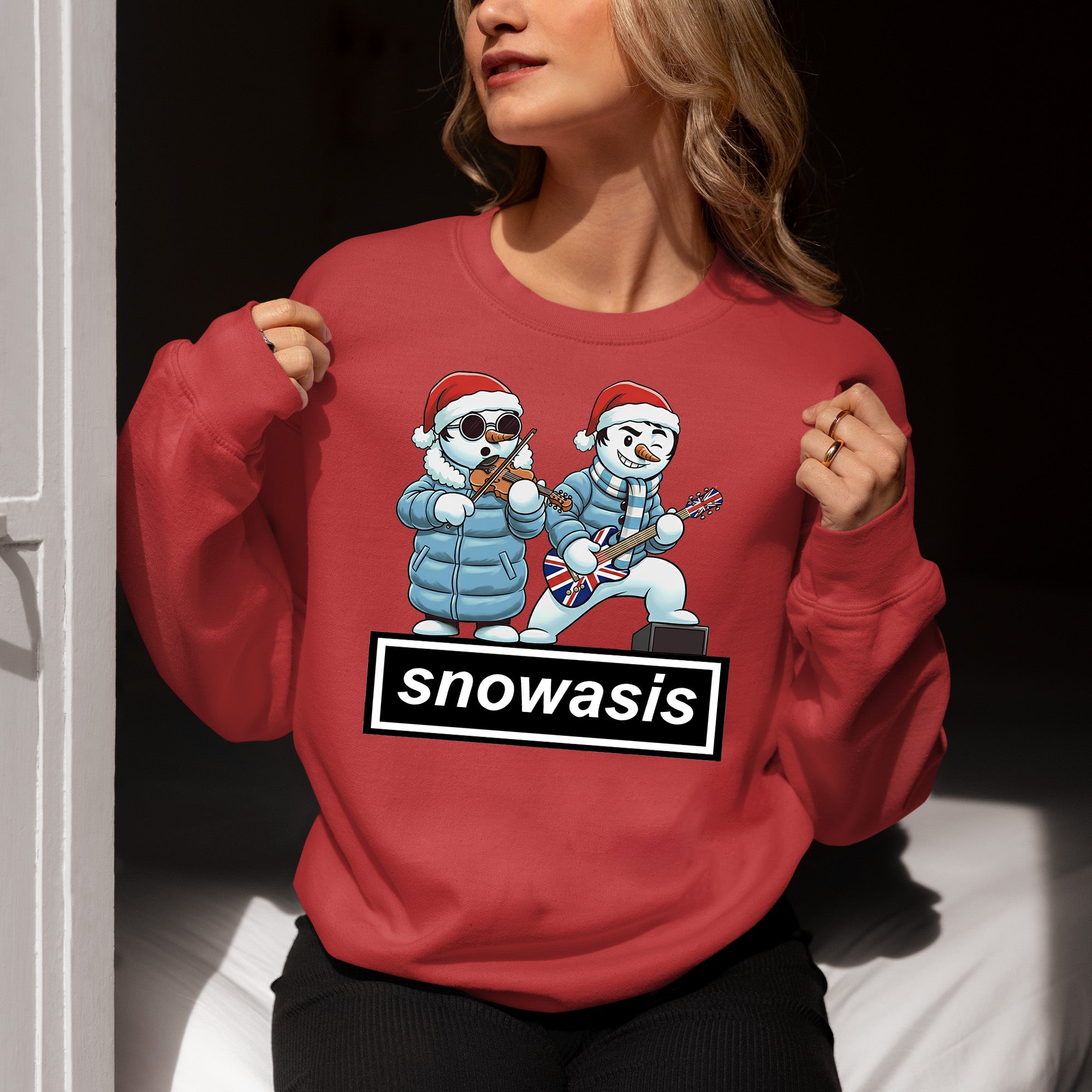 Snowasis Guitar and Violin Christmas Theme - Festive Gift for Music Lovers, Holiday Cheer, Unique Seasonal Accessory Sweatshirt