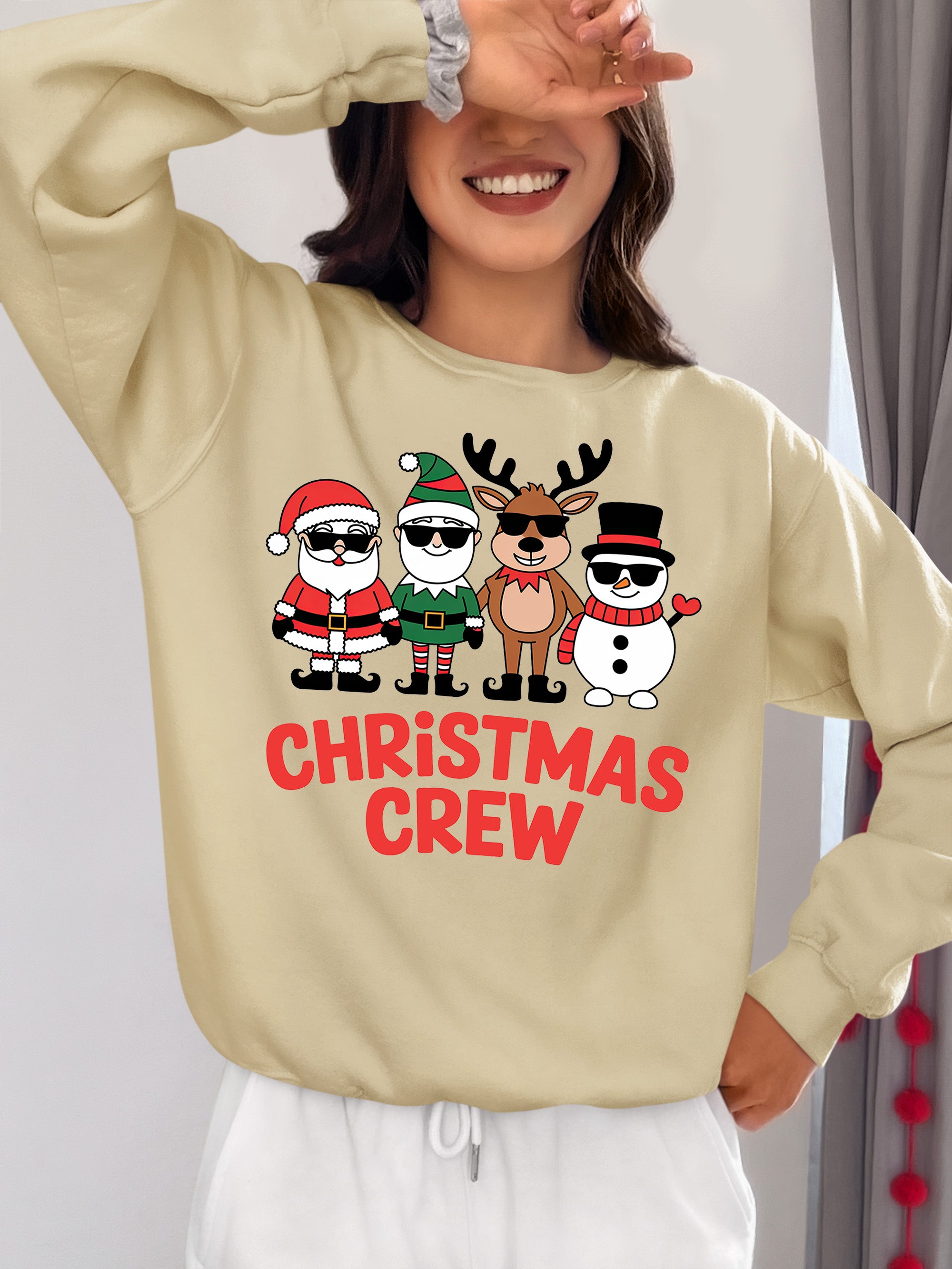 Christmas Crew: Cozy Holiday Squad Gift Idea for Friends & Family | Festive Seasonal Theme Sweatshirt