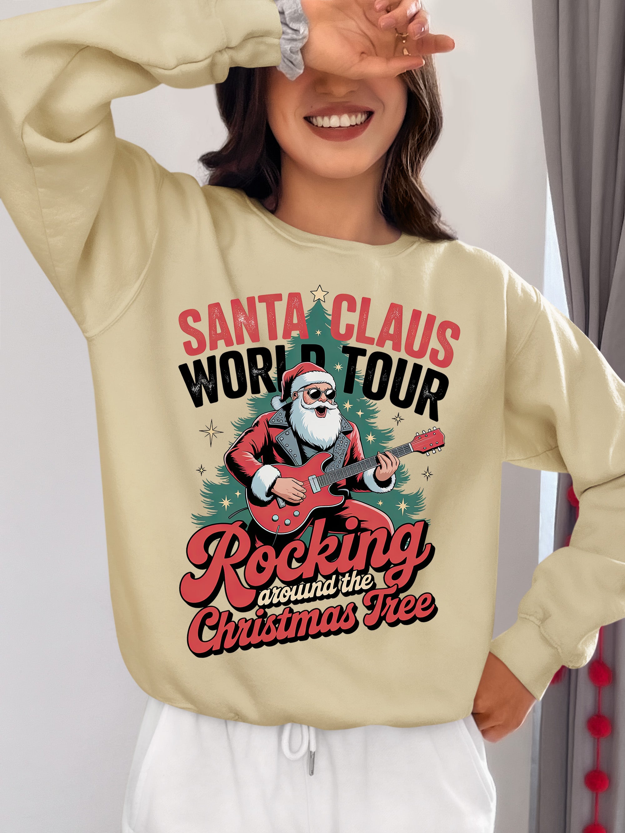 Sand Claus World Tour Christmas Keepsake - Santa Travel Cheer Across the Globe Gift Idea Sweatshirt