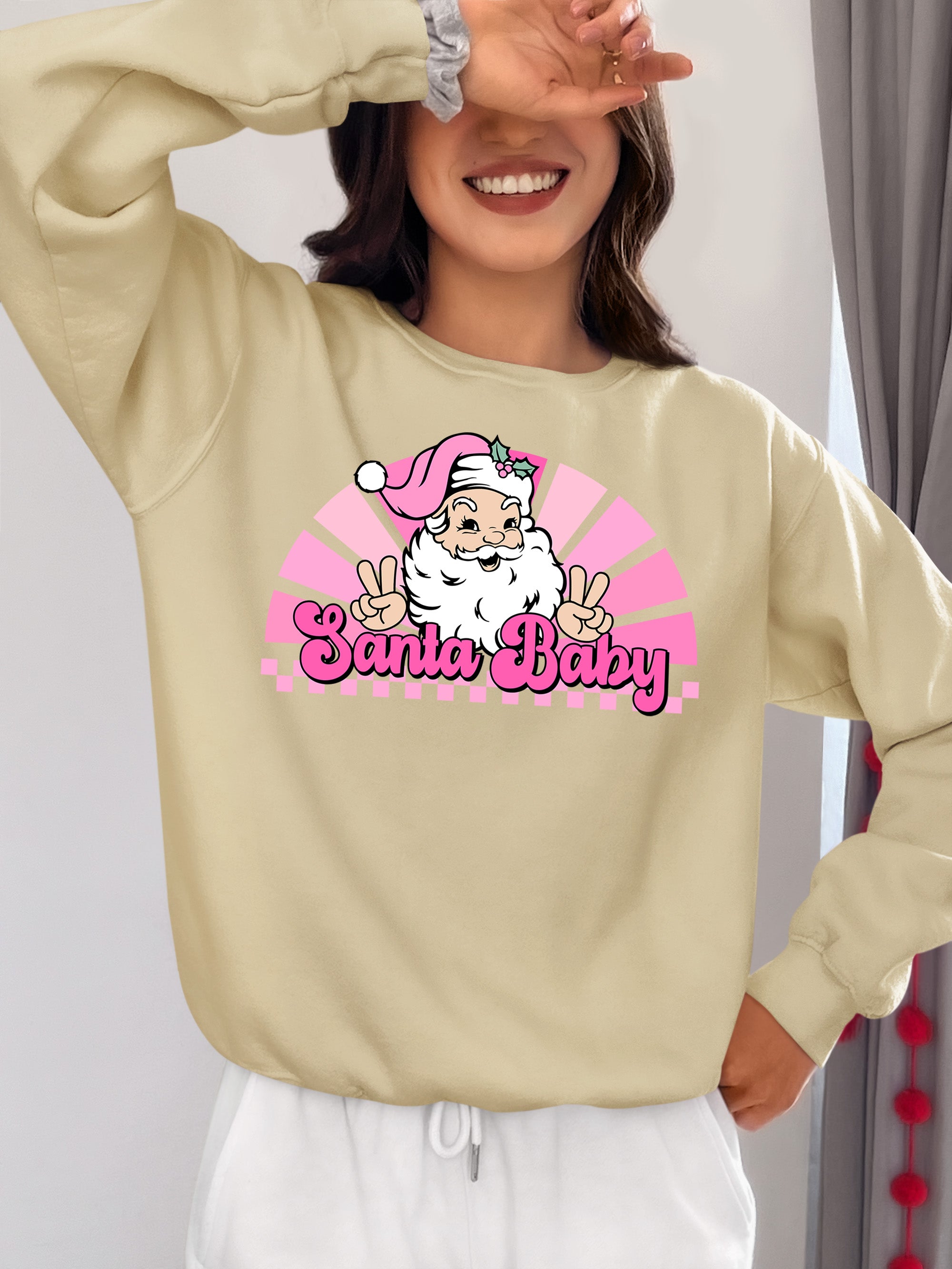 Santa Baby Peace Christmas Theme – Festive Holiday Cheer for Christmas Eve & Seasonal Keepsake Sweatshirt
