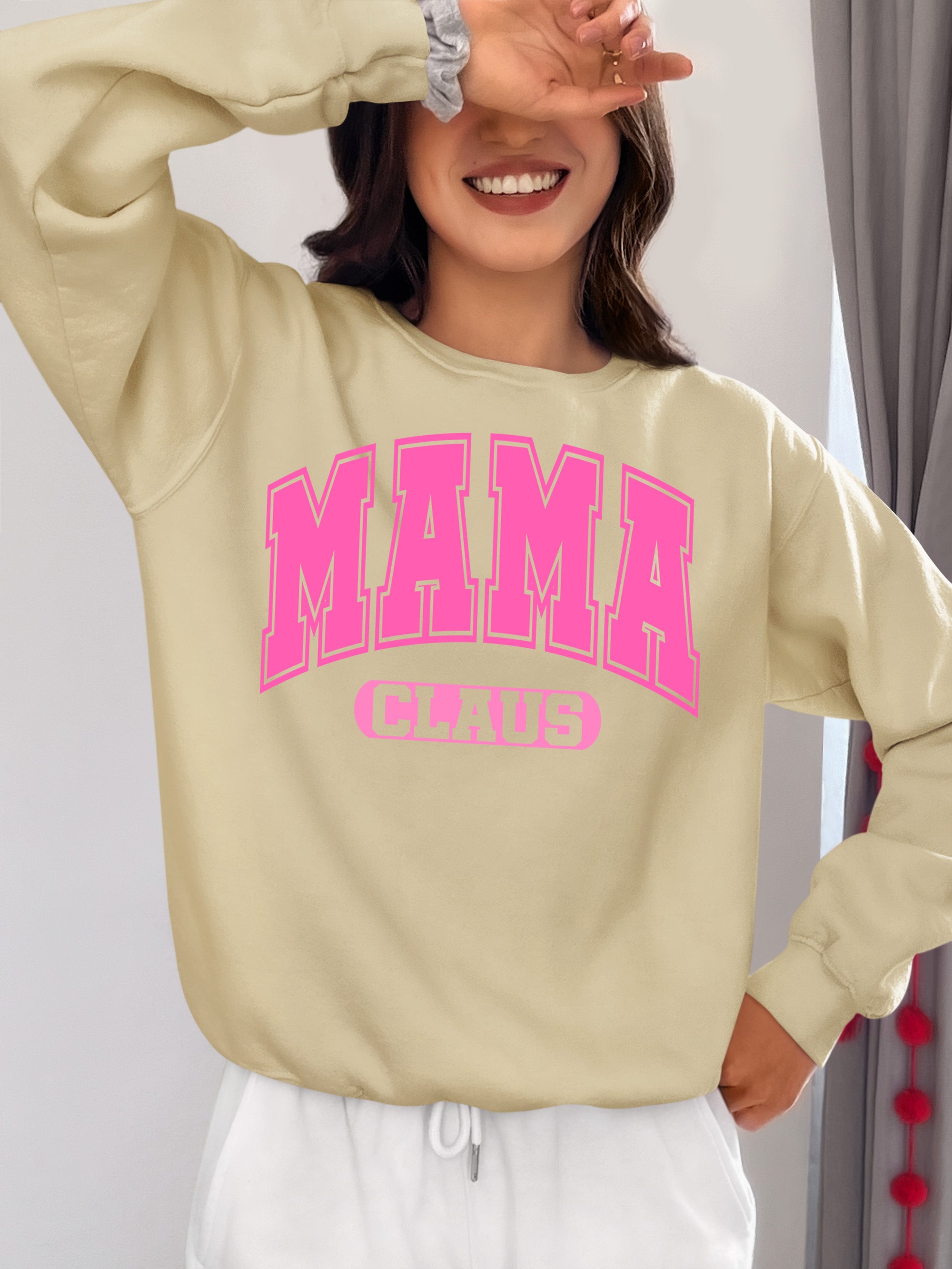 Mama Claus Christmas Joy Gift for Mom | Cozy Holiday Theme for Mom - Seasonal Cheer Sweatshirt