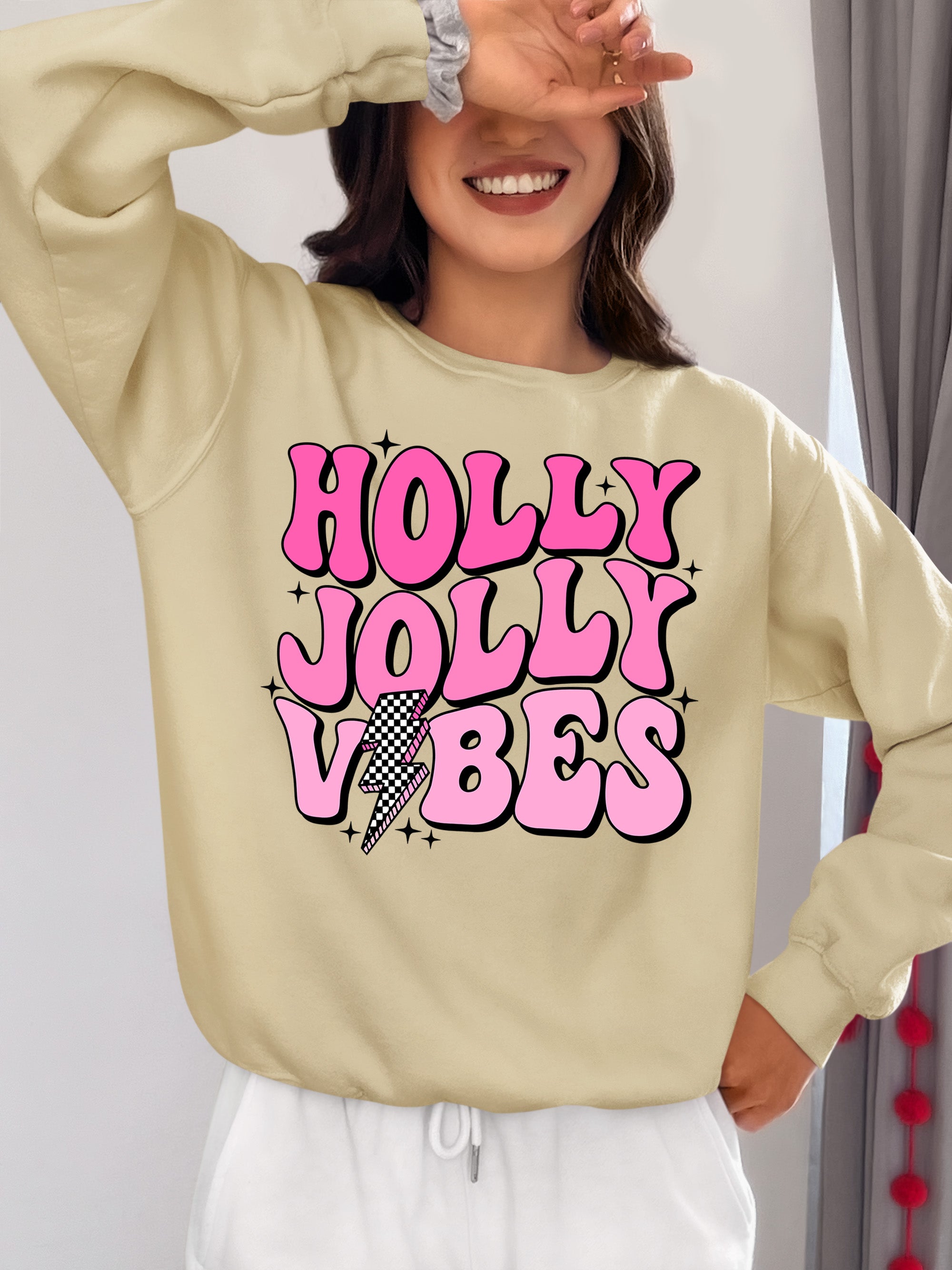 Holly Jolly Vibes Christmas Mood - Festive Seasonal Cheer, Cozy Holiday Spirit, Gift Idea for Winter Nights Sweatshirt