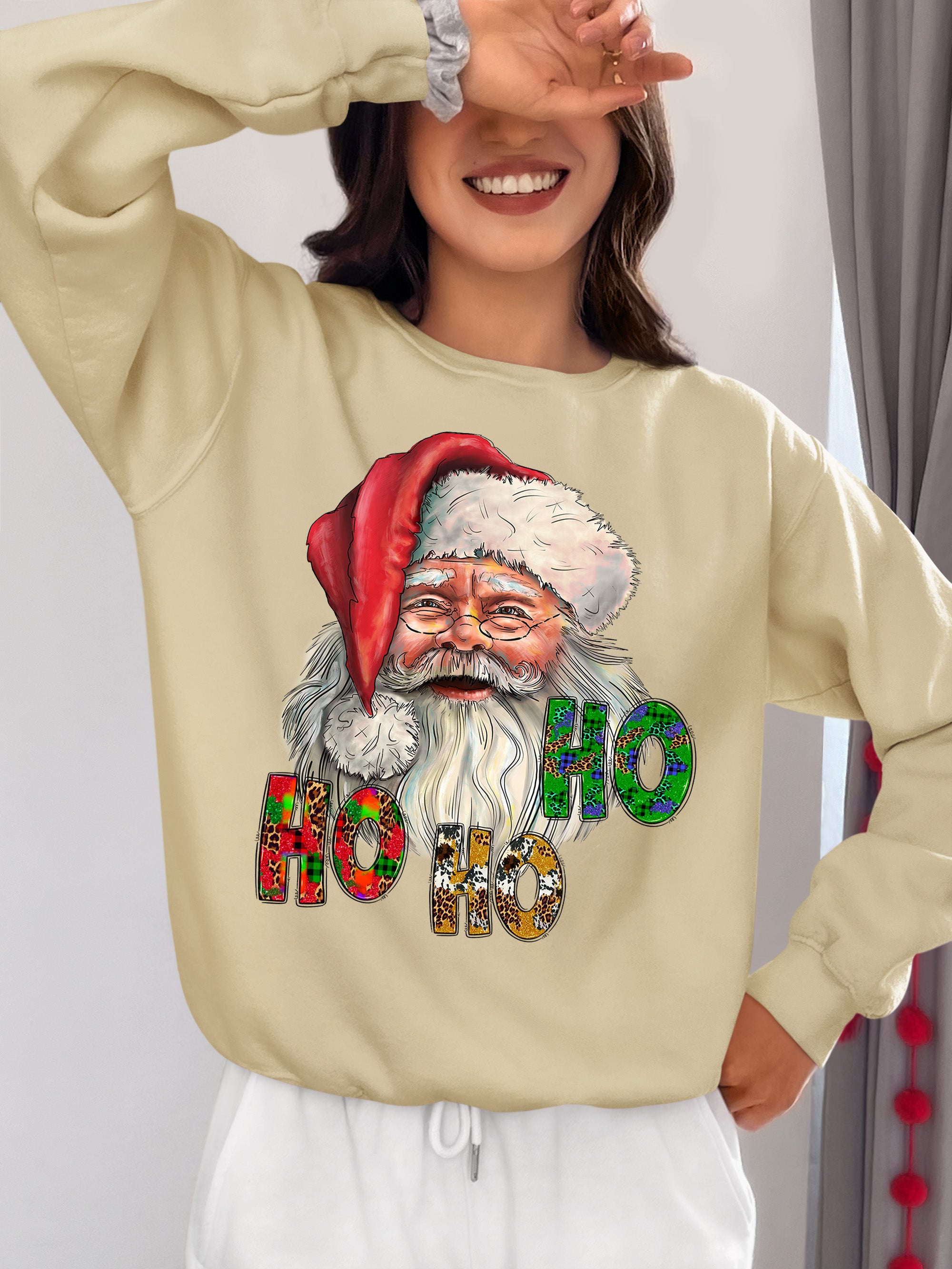 Ho Ho Ho Santa Christmas Festive Holiday Keepsake Gift Idea Sweatshirt