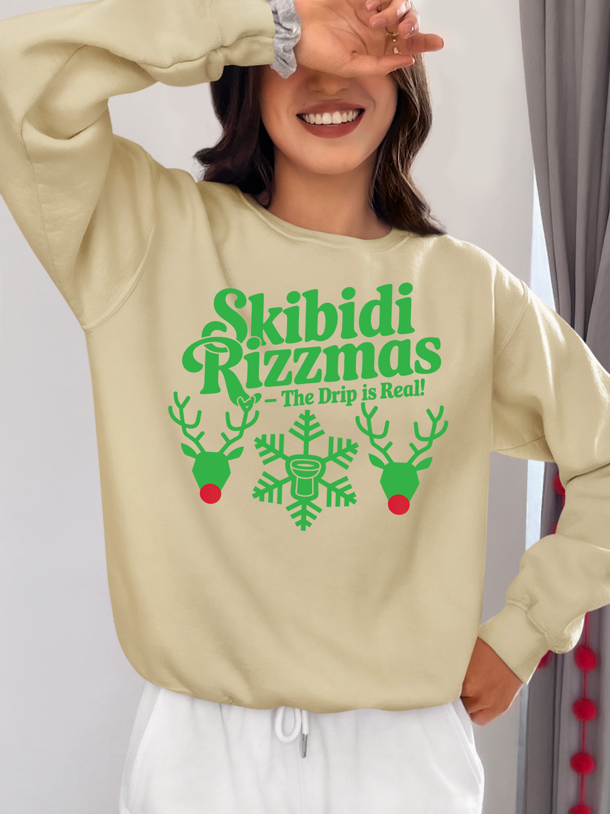 Skibidi Rizzman Christmas Character - Festive Holiday Cheer for Fans, Whimsical Seasonal Gift Idea Sweatshirt