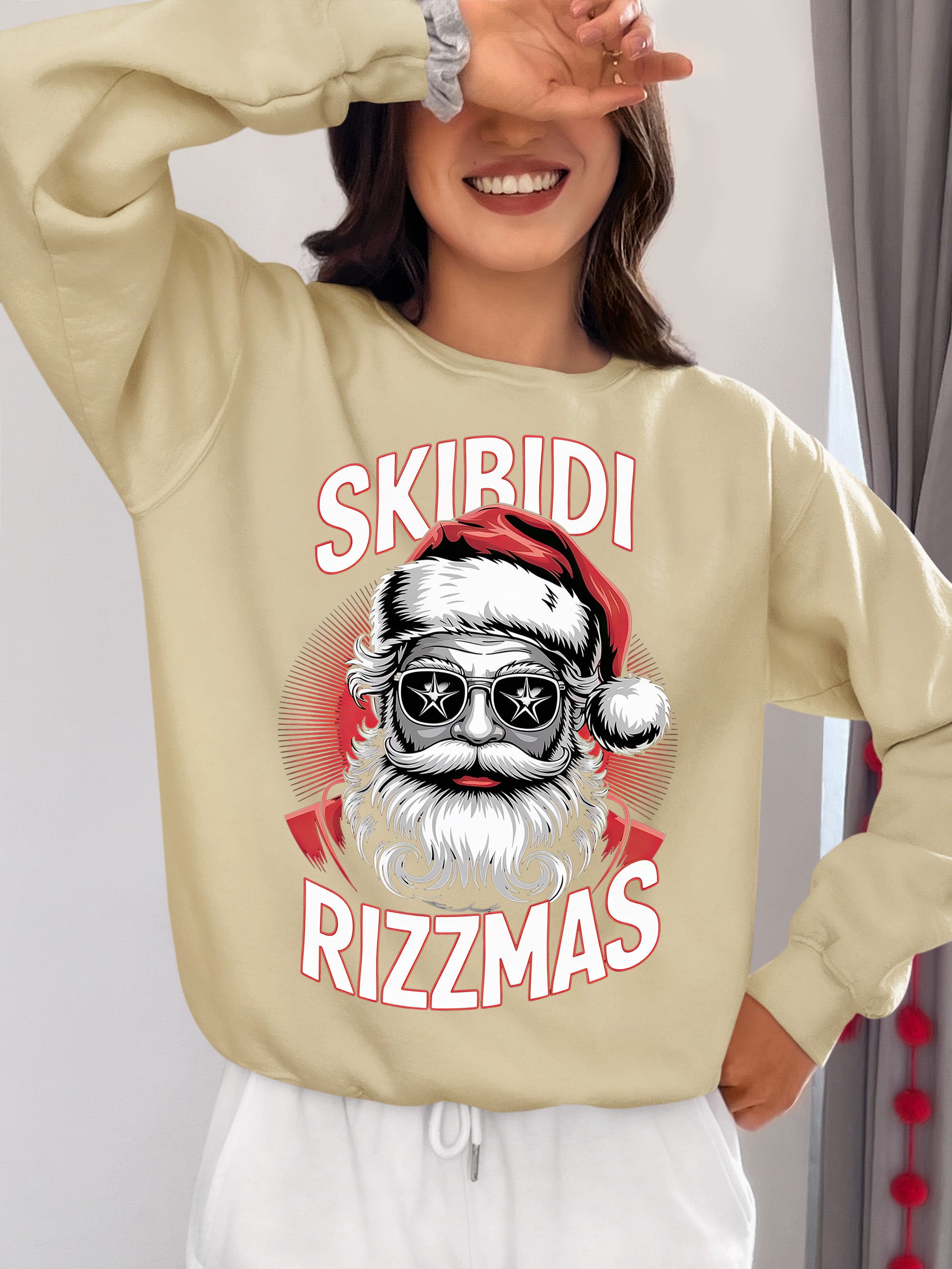 Skibidi Rizzmass Grovey Santa Christmas Spirit Gift Idea for Pop Culture Fans Sweatshirt