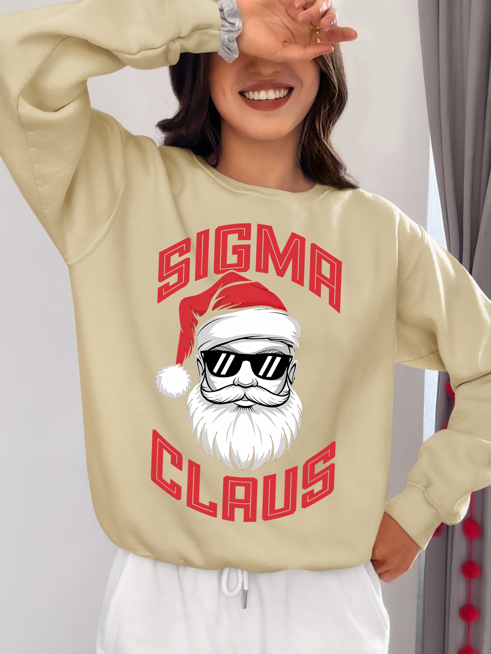 Sigma Claus Christmas Santa Illustration - Festive Holiday Artwork for Seasonal Cheer Sweatshirt