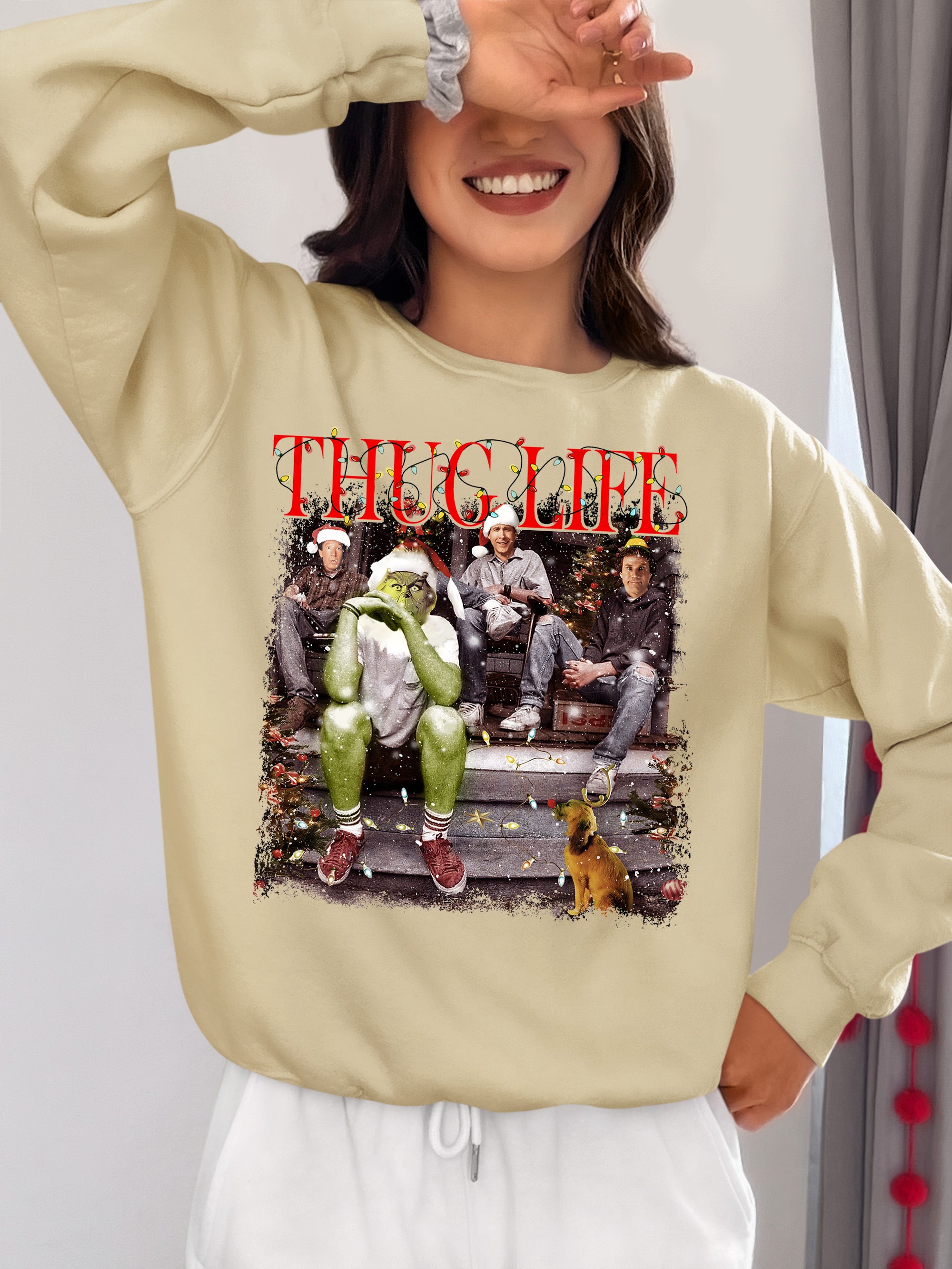 Christmas Thug Life House - Handmade Holiday Home Accent, Rustic Festive Gift Idea for Fans, Unique Xmas Keepsake Sweatshirt