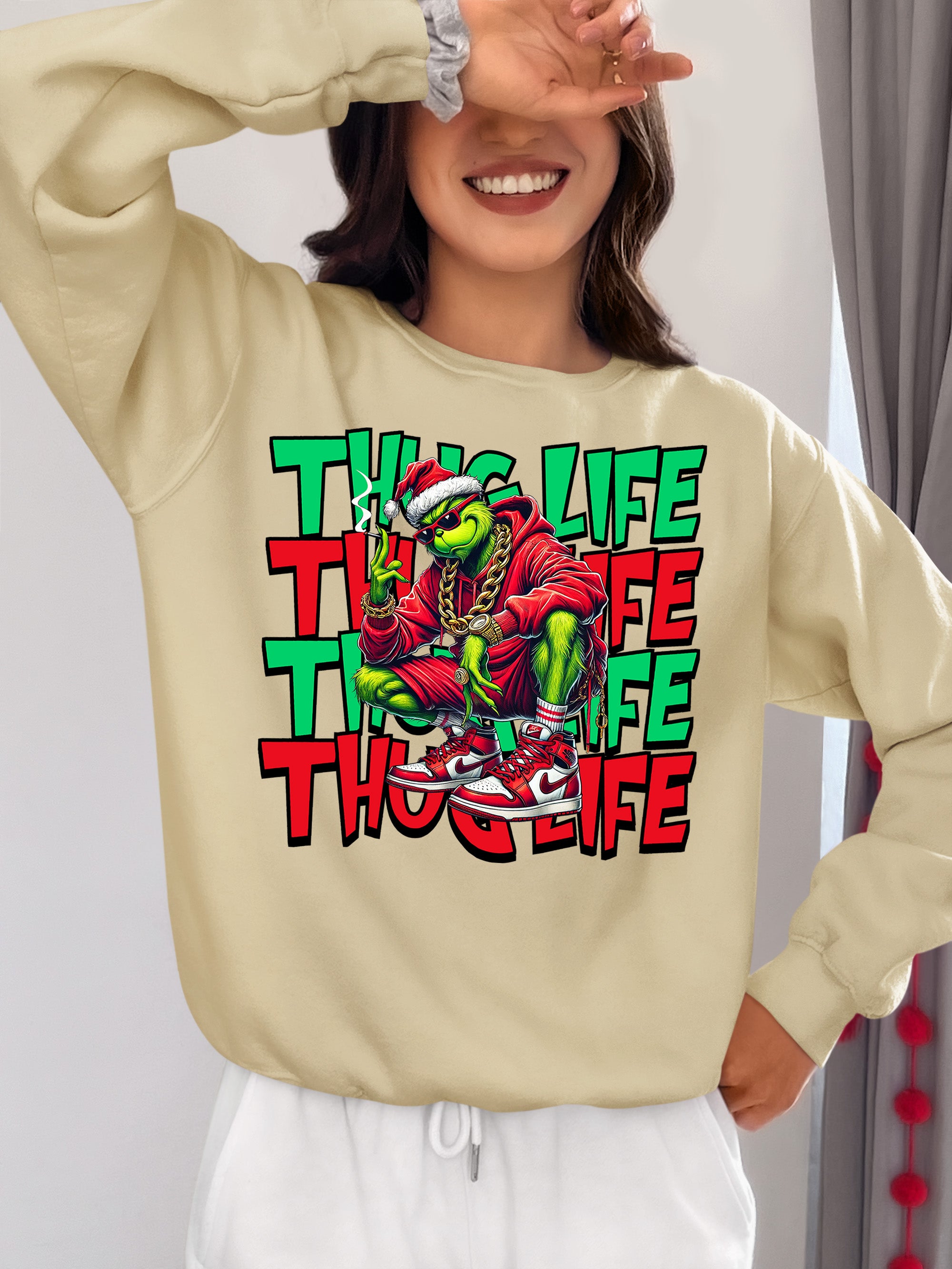 Christmas Thug Life x3 Graphic Artwork – Festive Holiday Humor for the Season Sweatshirt