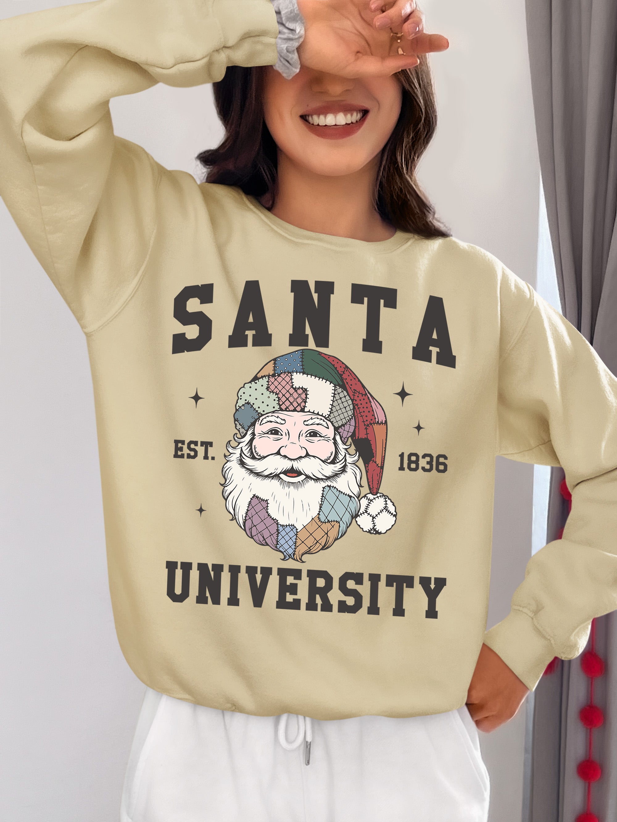 Santa University Christmas Collection, Santa Claus Gift, North Pole Education Theme, Festive Holiday Cheer Sweatshirt