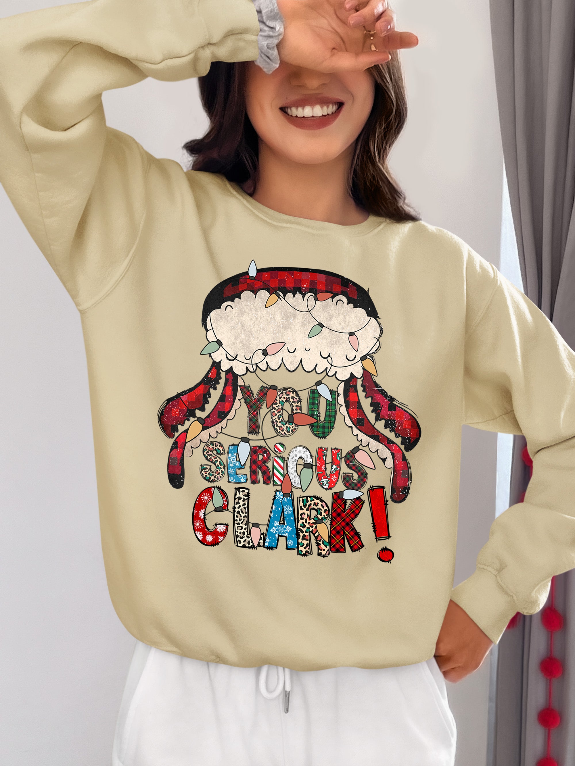 Whimsical Christmas motif for festive crafting, cozy holiday pattern, yuletide inspiration, handmade vibe, cheerful seasonal element Sweatshirt