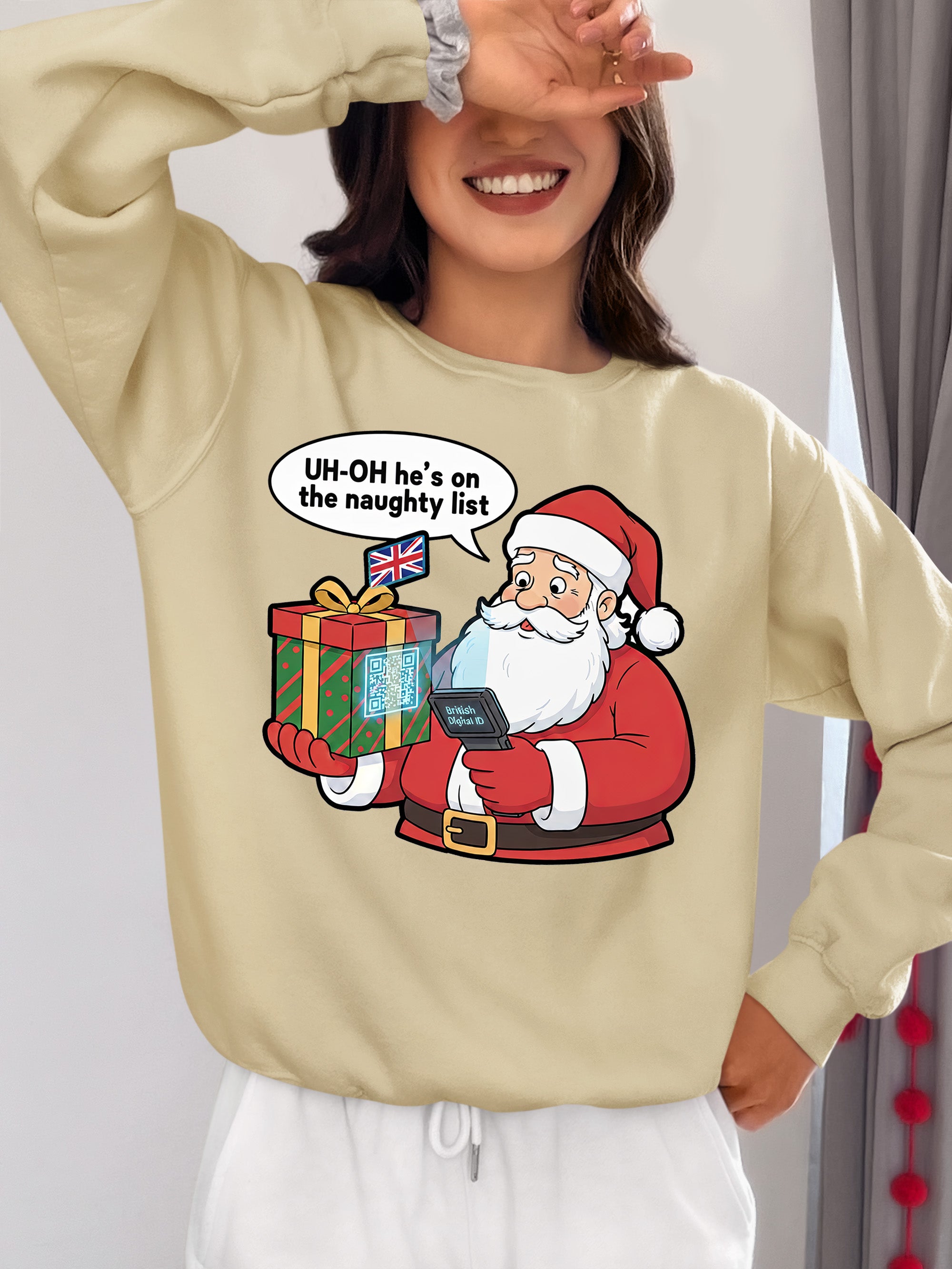 Digital ID Christmas Theme, Festive Identity Template, Holiday Branding Mockup, Editable Badge for Seasonal Greetings Sweatshirt