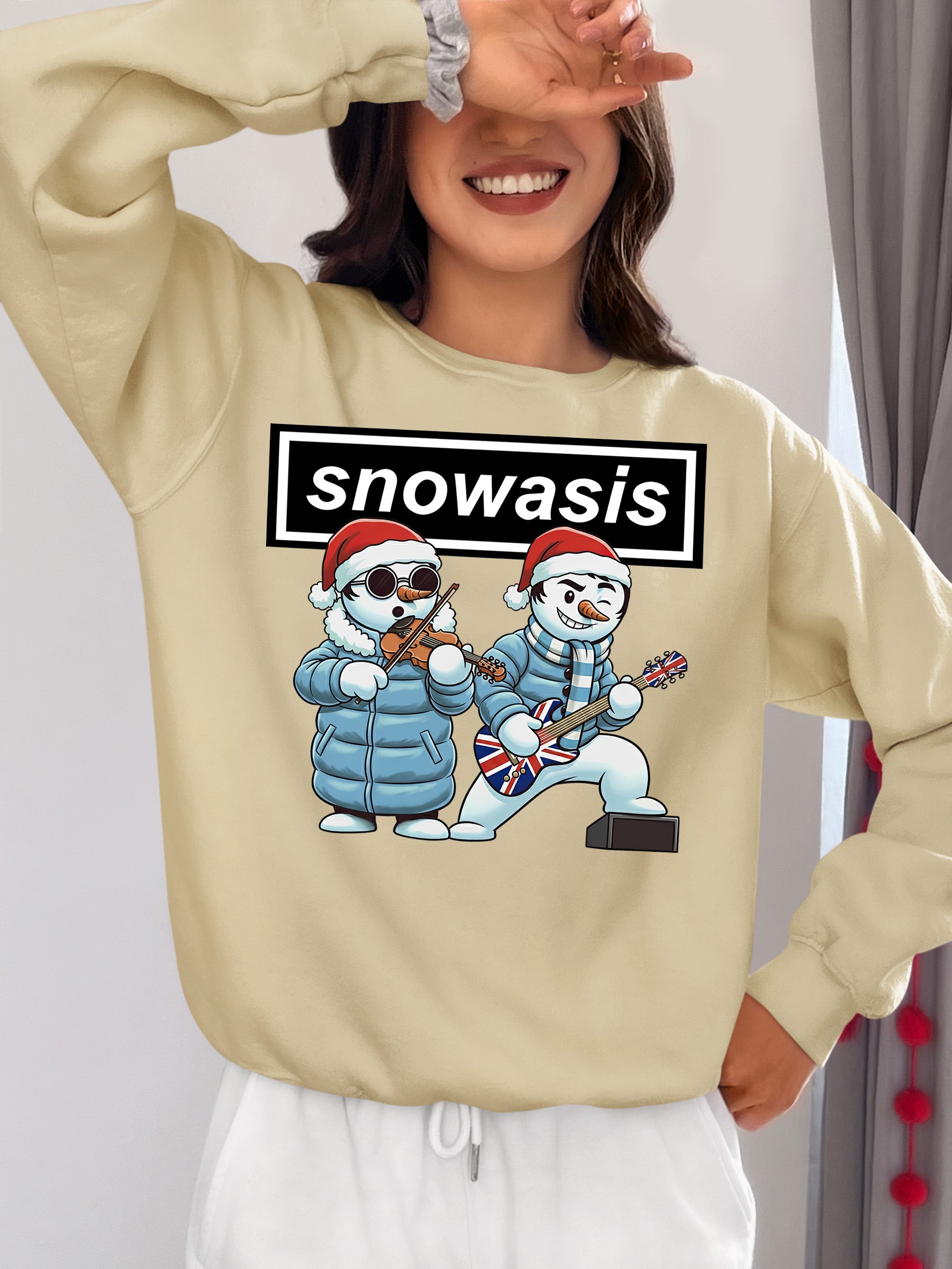 Snowasis Guitar and Violin Christmas Keepsake Gift for Music Lovers Sweatshirt