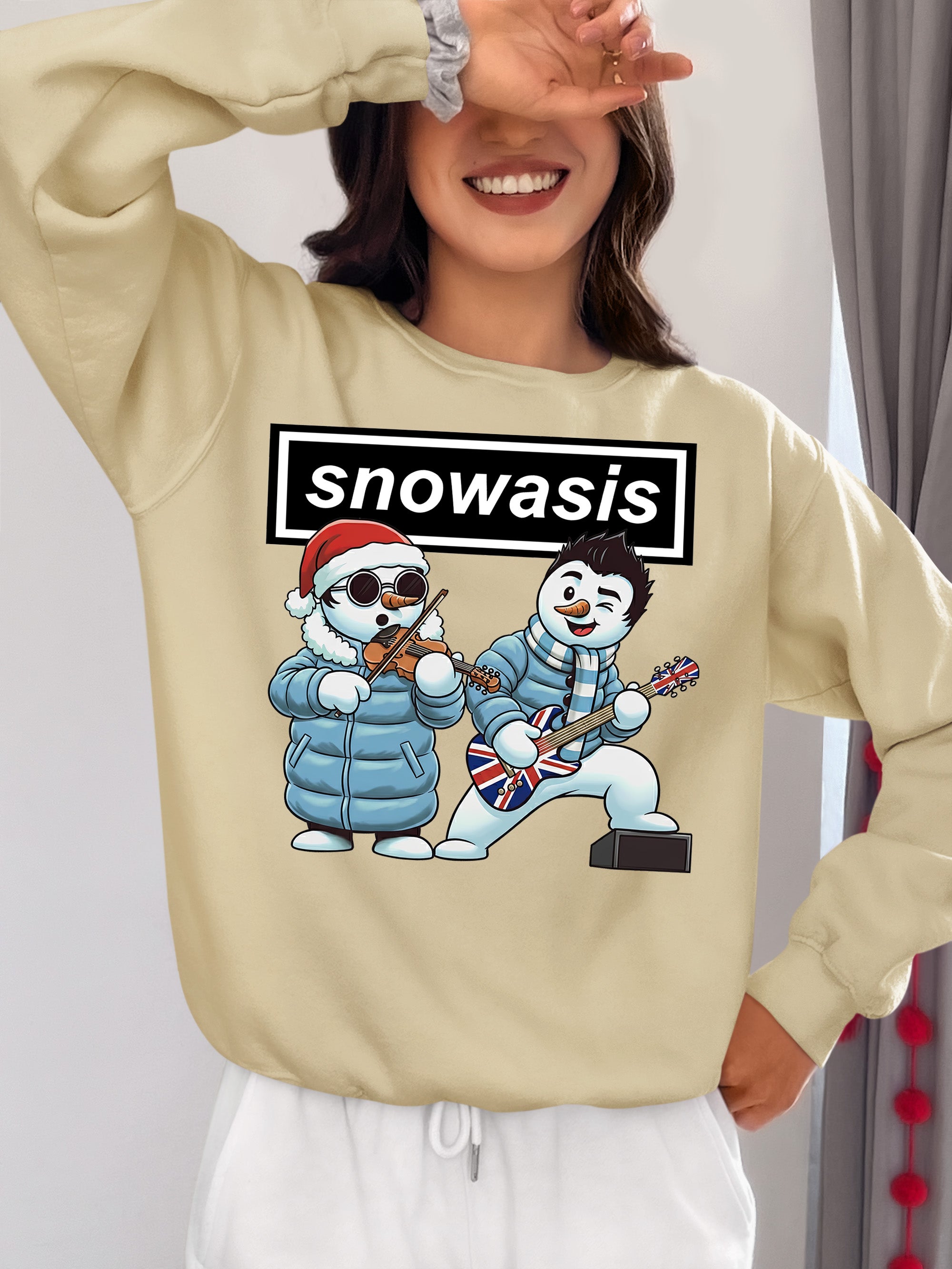 Snowasis Violin Gutar Winking – Christmas Music Themed Charm for Stockings & Holiday Accessories Sweatshirt