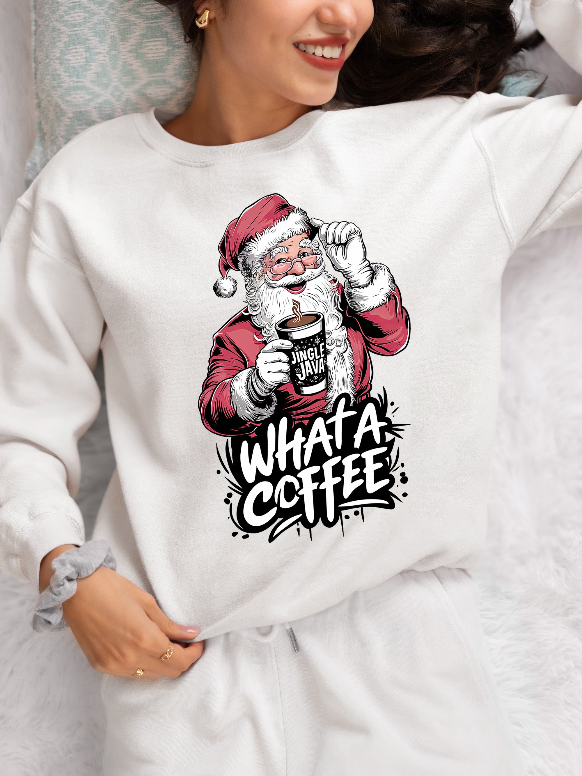What a Coffee Christmas Mug - Festive Holiday Caffeine Quote Gift for Coffee Lovers Sweatshirt