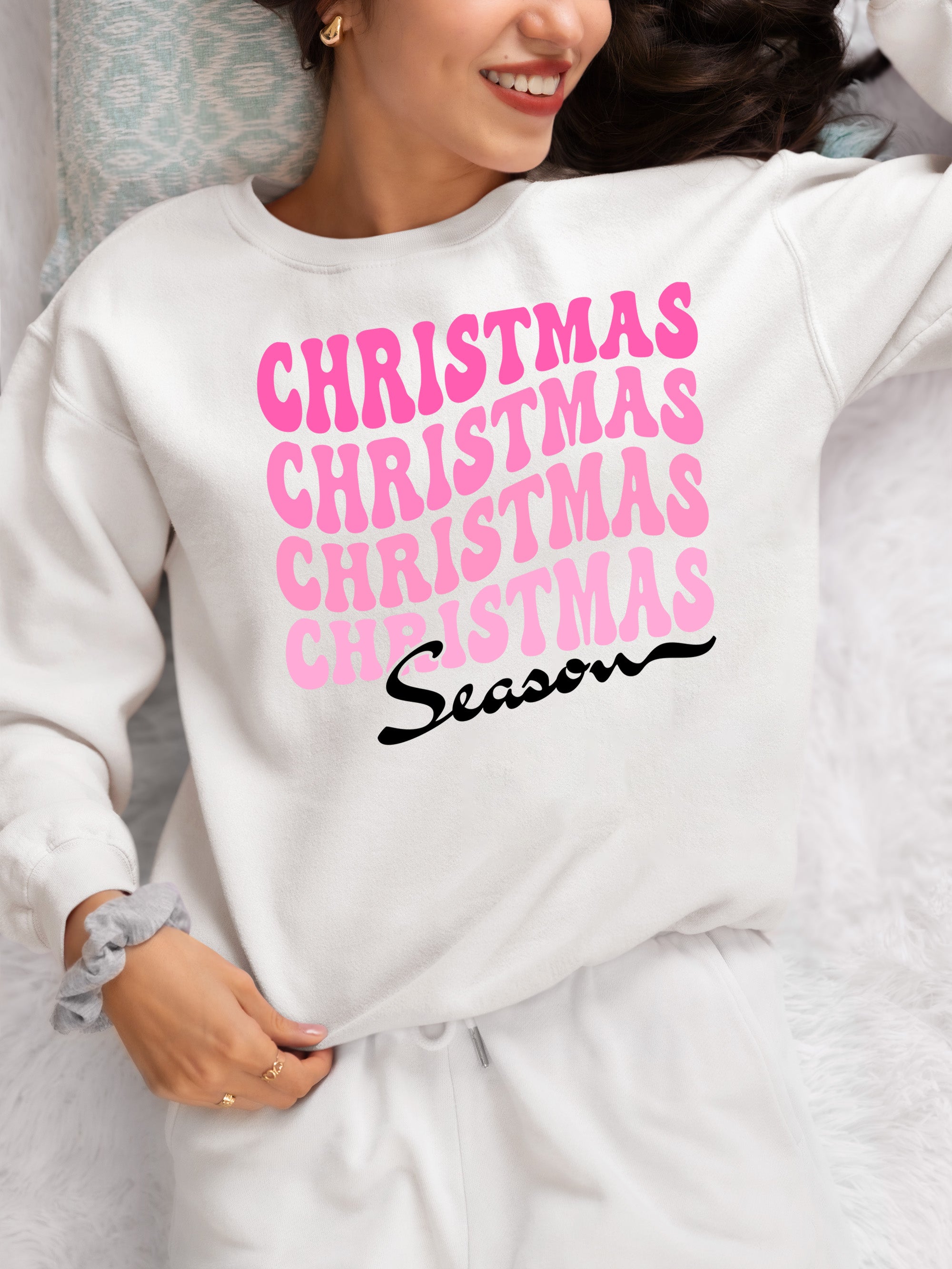 Christmas Season Inspired Artwork for Holiday Home | Festive Canvas Art Gift Idea Sweatshirt