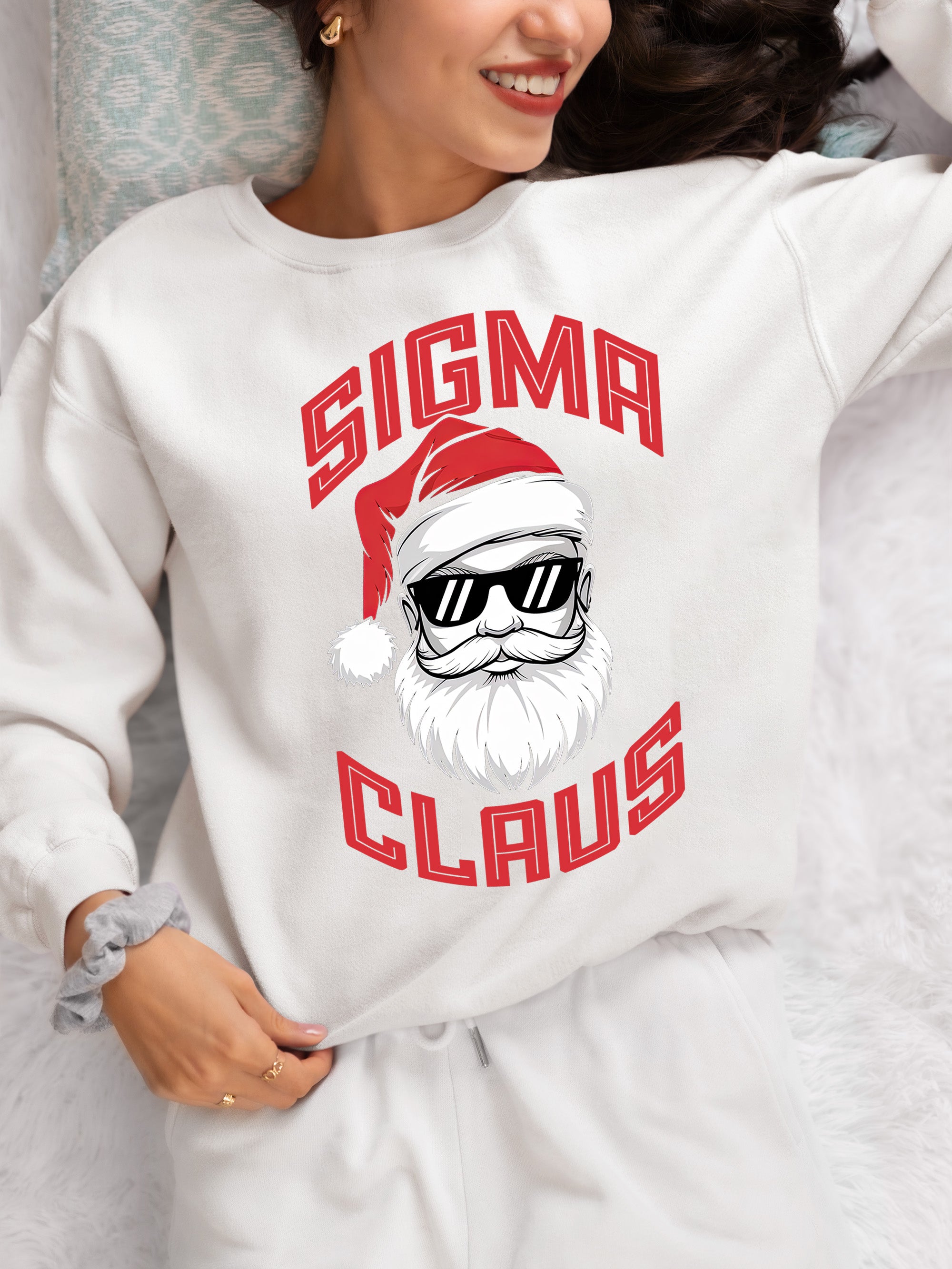 Sigma Claus Christmas Santa Illustration - Festive Holiday Artwork for Seasonal Cheer Sweatshirt