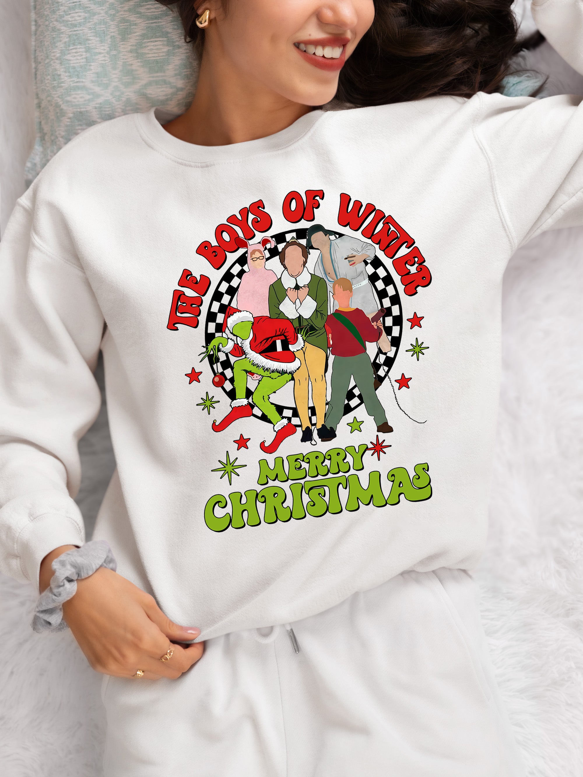 The Boys of Winter - Festive Christmas Theme for Him, Snowy Night Spirit, Holiday Gift Idea Sweatshirt