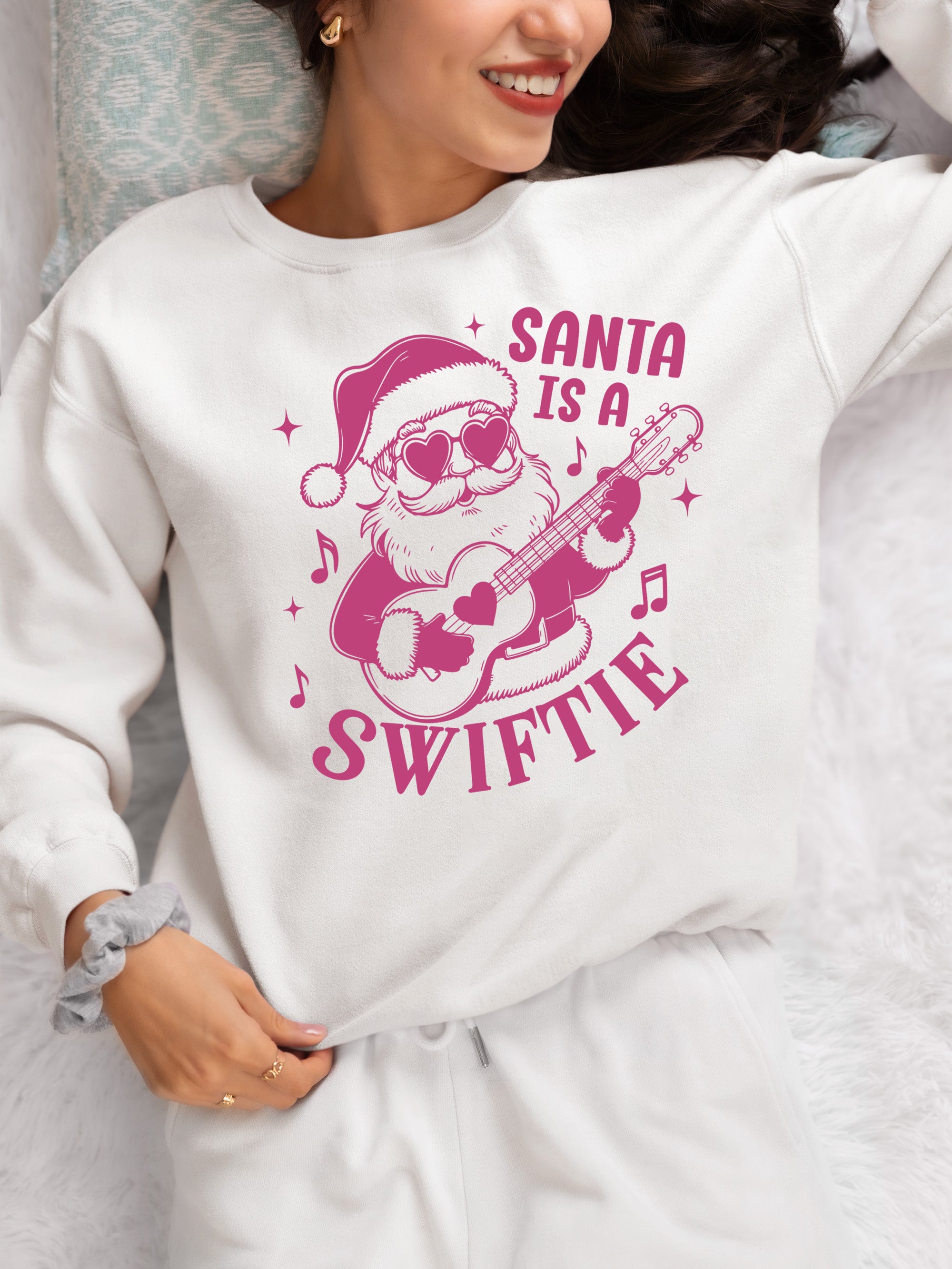Santa is a Swiftie Christmas Gift Idea for Music Lovers - Festive Santa Theme, Holiday Joy Sweatshirt