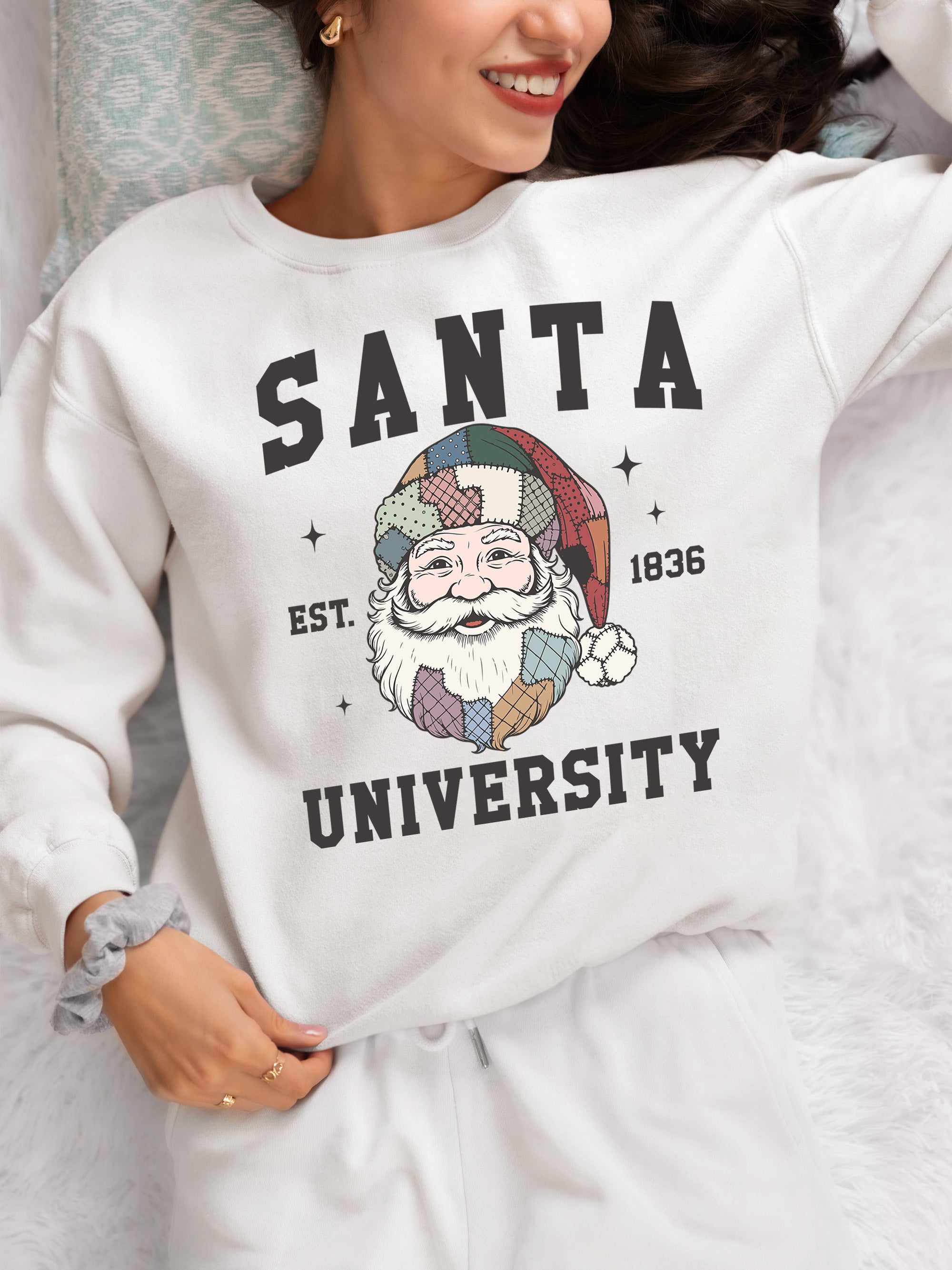 Santa University Christmas Collection, Santa Claus Gift, North Pole Education Theme, Festive Holiday Cheer Sweatshirt