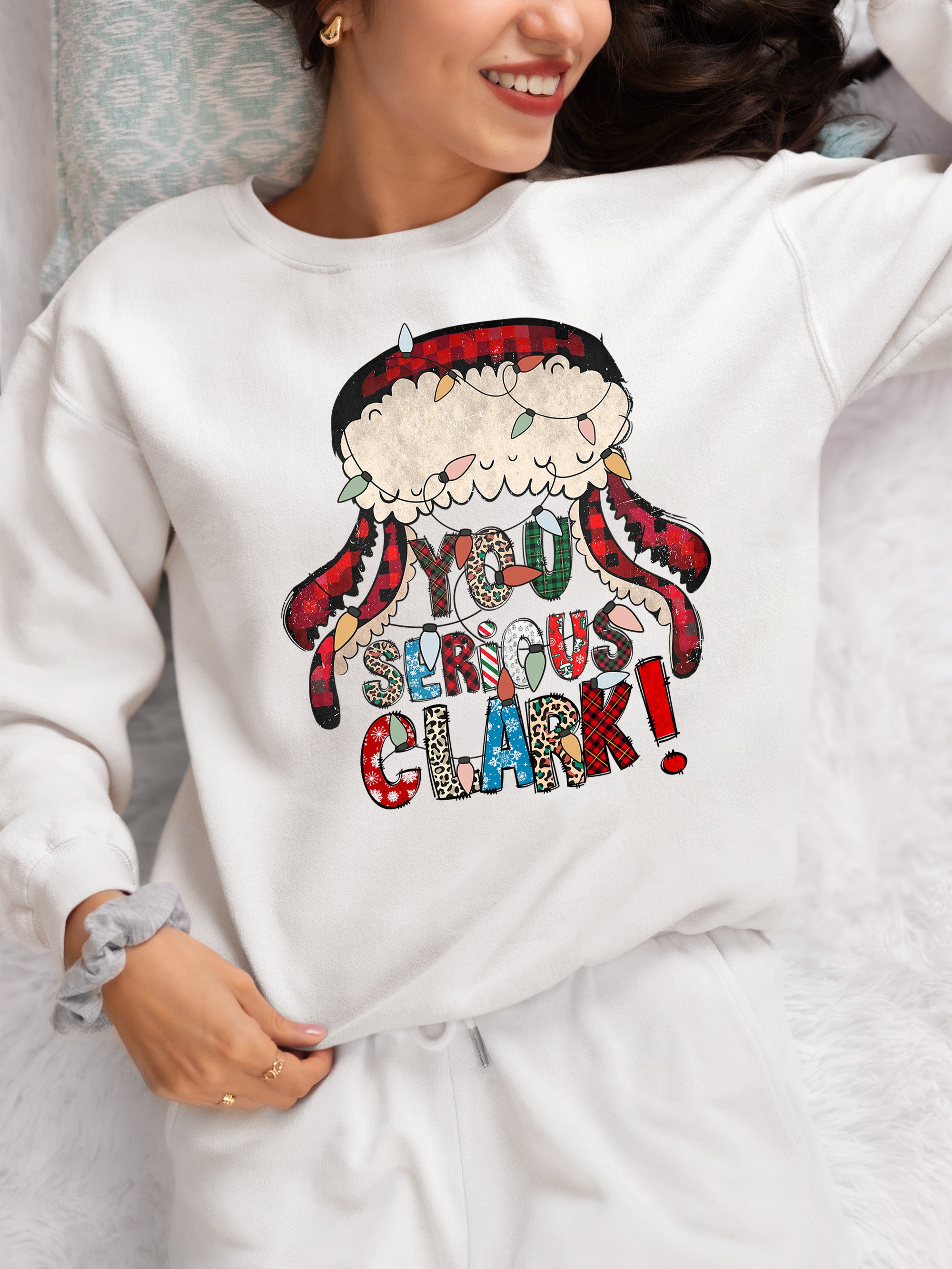 Whimsical Christmas motif for festive crafting, cozy holiday pattern, yuletide inspiration, handmade vibe, cheerful seasonal element Sweatshirt