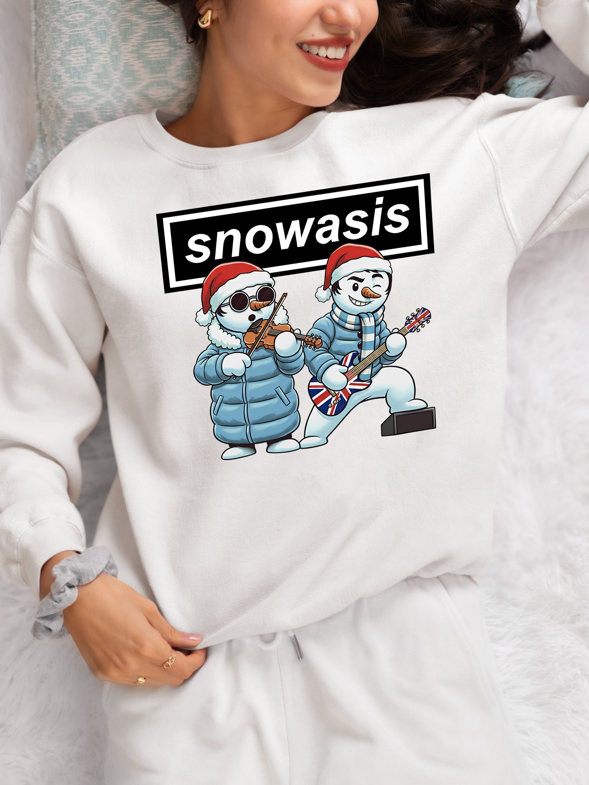 Snowasis Guitar and Violin Christmas Keepsake Gift for Music Lovers Sweatshirt