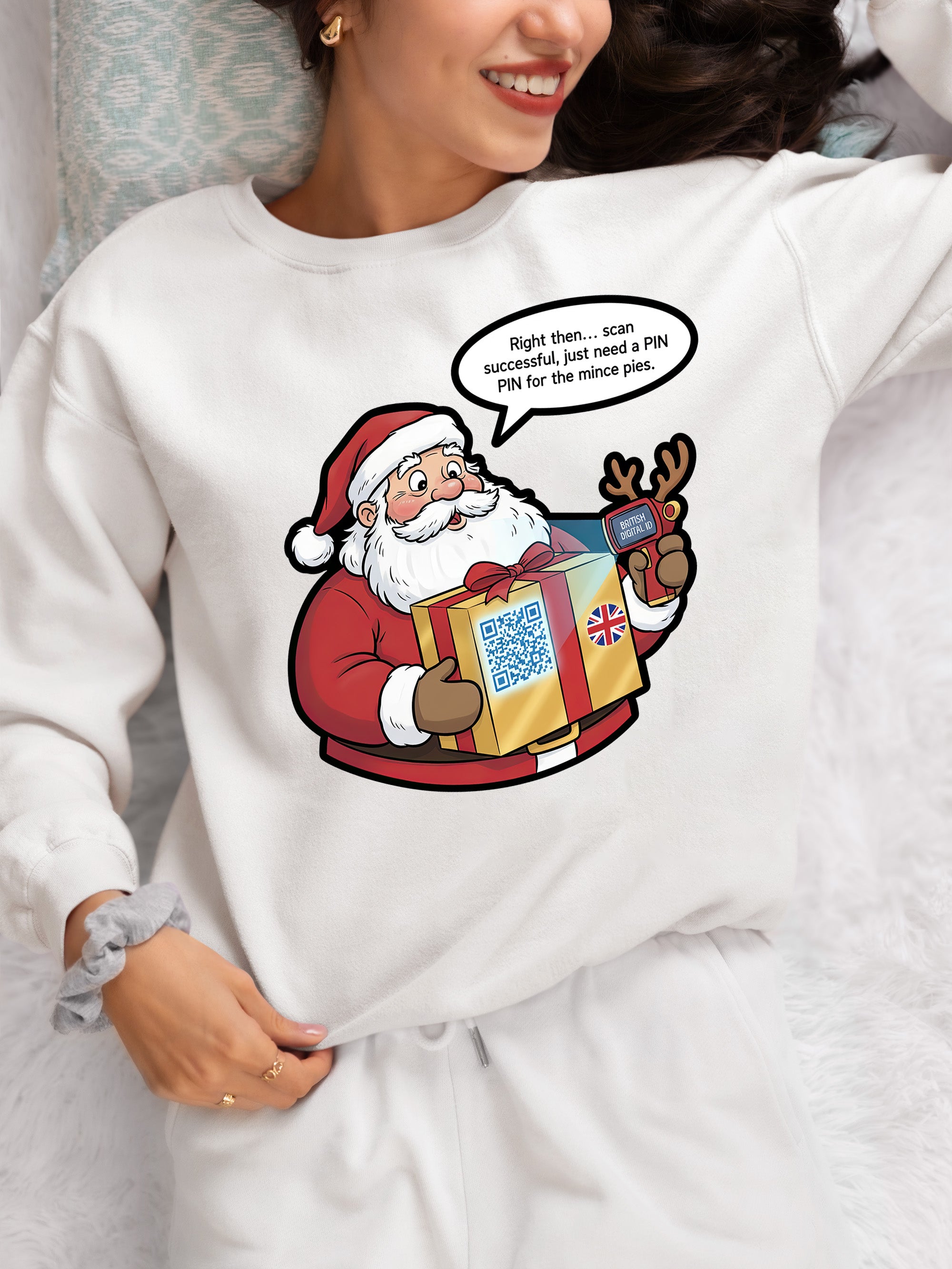 UK Digital ID Santa - Festive Christmas Security Badge Template for Online Use Sweatshirt