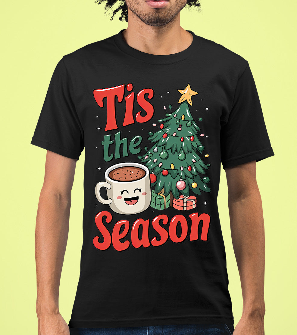 Tis the Season - Merry Christmas Village Scene - Cozy Winter Charm for Collectors, Handmade Gift for Holidays T-Shirt