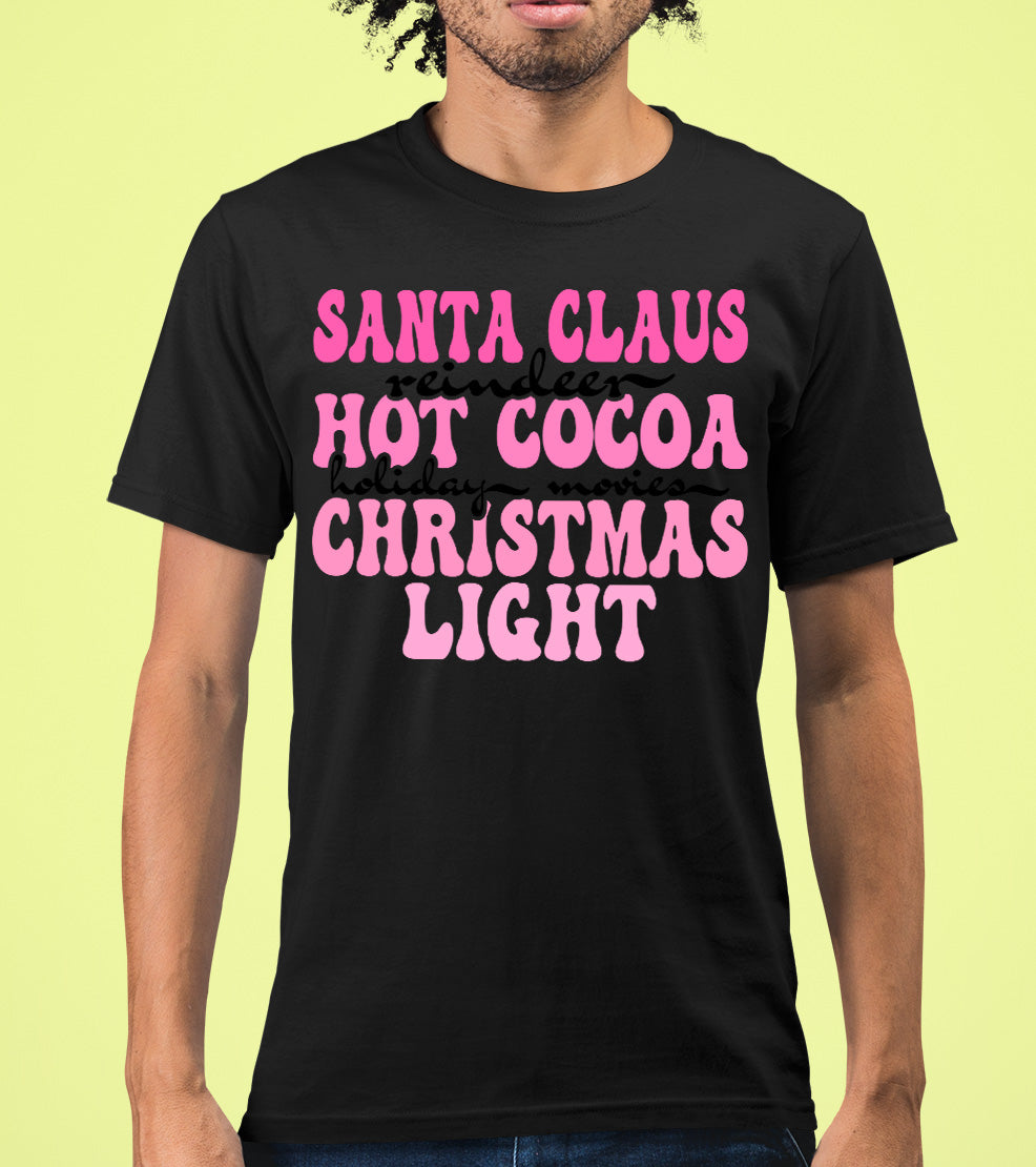 Santa Claus Reindeer Christmas Scene with Hot Cocoa - Cozy Holiday Charm for Gifts & Collectibles T-Shirt