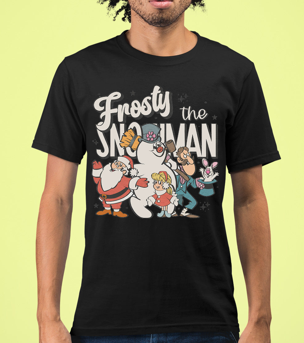 Frosty Snowman Christmas Theme Artwork, Cozy Winter Holiday Gift Idea, Seasonal Frosty Illustration T-Shirt