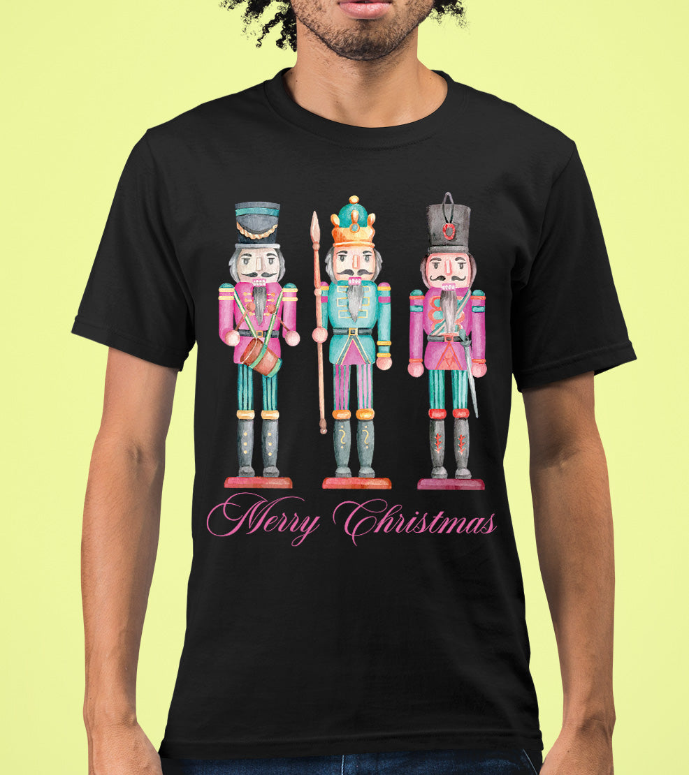 Merry Christmas Statues - Handcrafted Resin Figures for Holiday Collectibles and Display T-Shirt