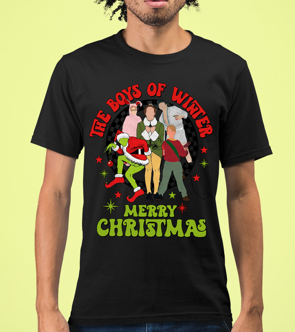 The Boys of Winter - Festive Christmas Theme for Him, Snowy Night Spirit, Holiday Gift Idea T-Shirt