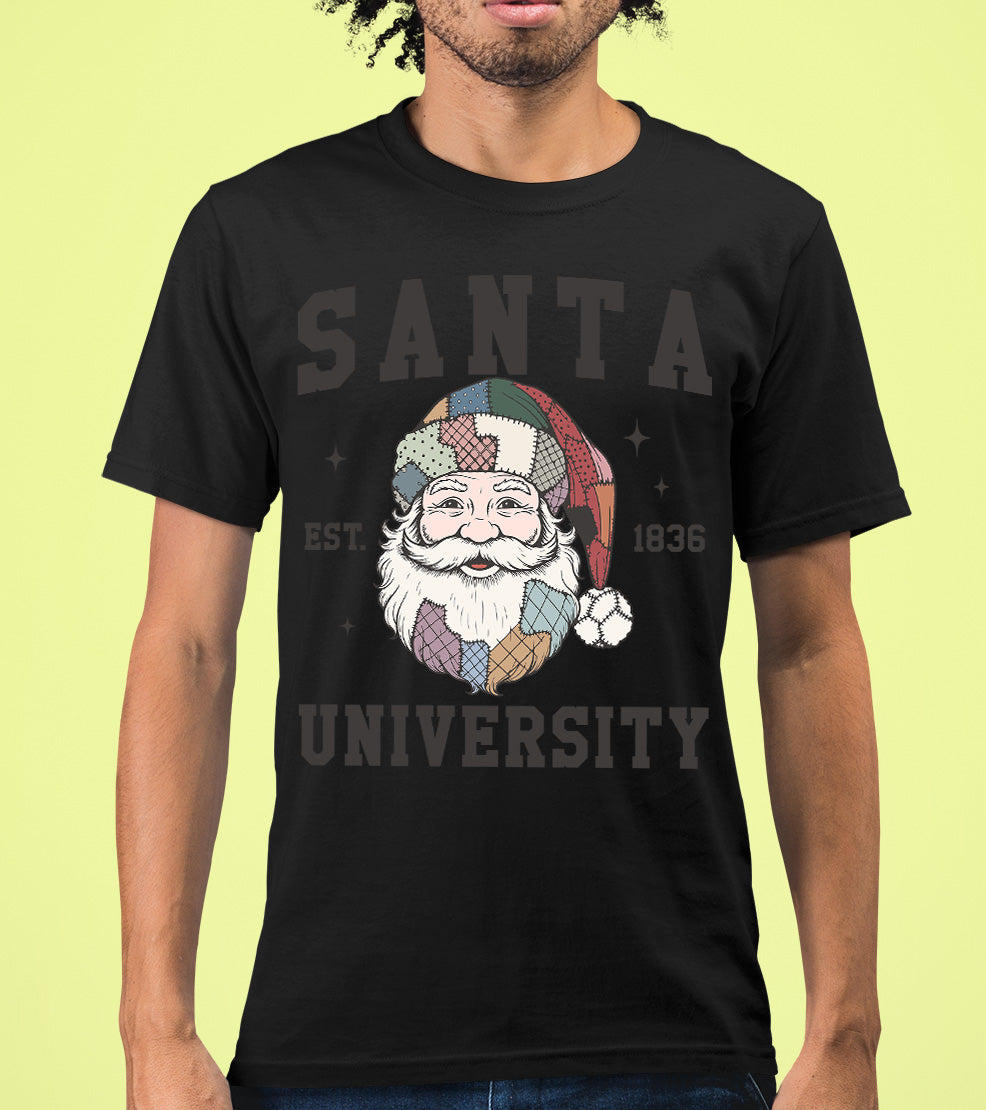 Santa University Christmas Collection, Santa Claus Gift, North Pole Education Theme, Festive Holiday Cheer T-Shirt