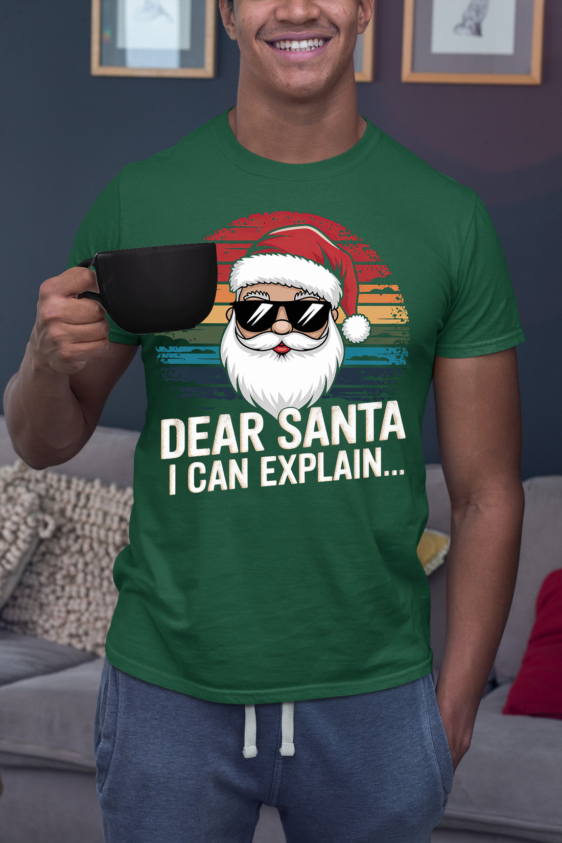 Dear Santa I Can Explain - Funny Christmas Gift Quote for Holiday Cheer & Santa Humor T-Shirt
