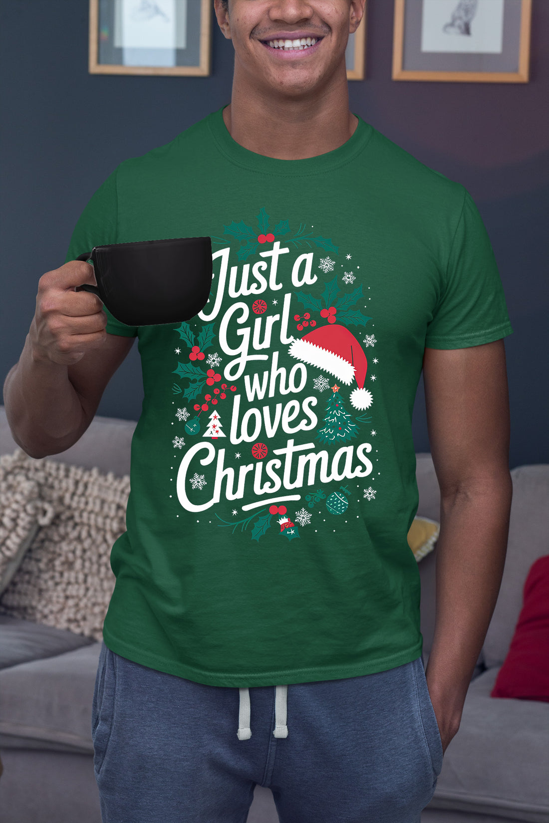 Just a Girl Who Loves Christmas - Festive, Cozy Christmas Theme for Her - Holiday Cheer Keepsake Accessory T-Shirt