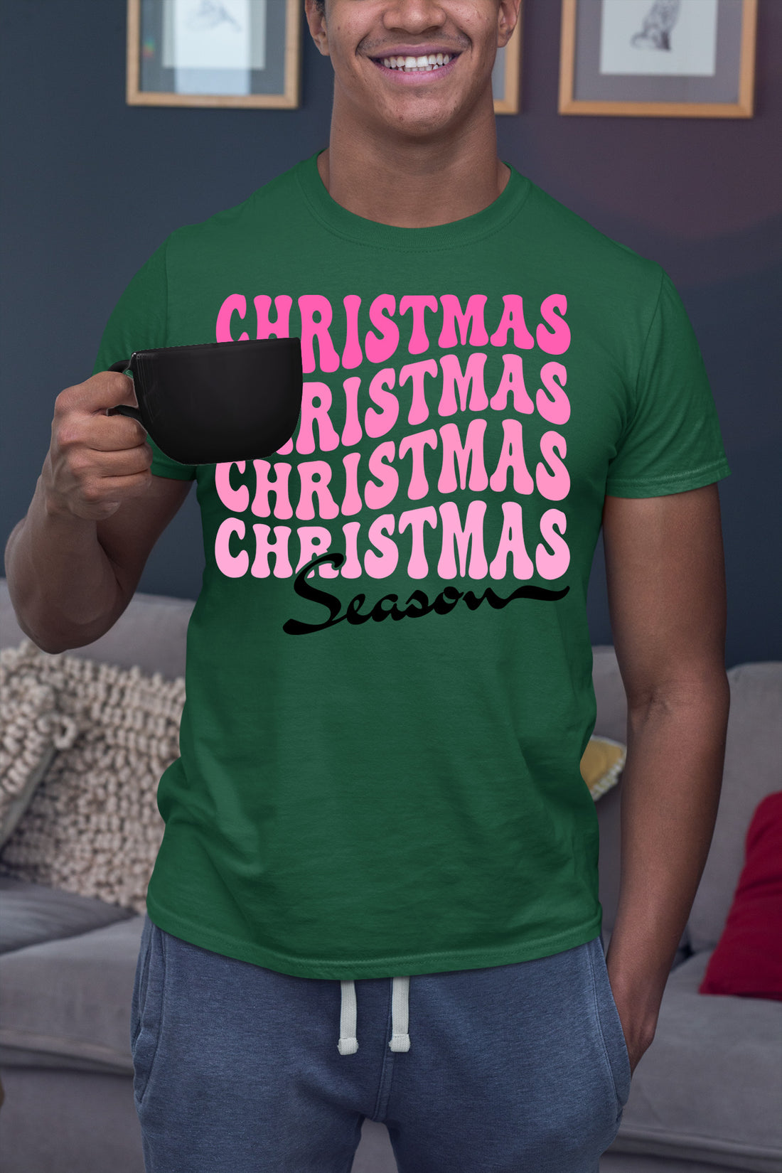 Christmas Season Inspired Artwork for Holiday Home | Festive Canvas Art Gift Idea T-Shirt