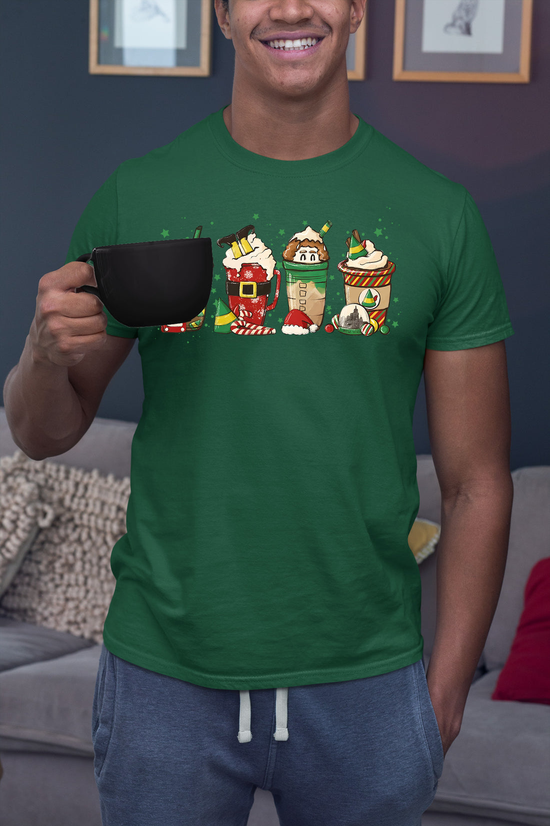 Milkshake Christmas Scene Festive Holiday Flavor Mood for Seasonal Cheer and Warm Winter Moments T-Shirt