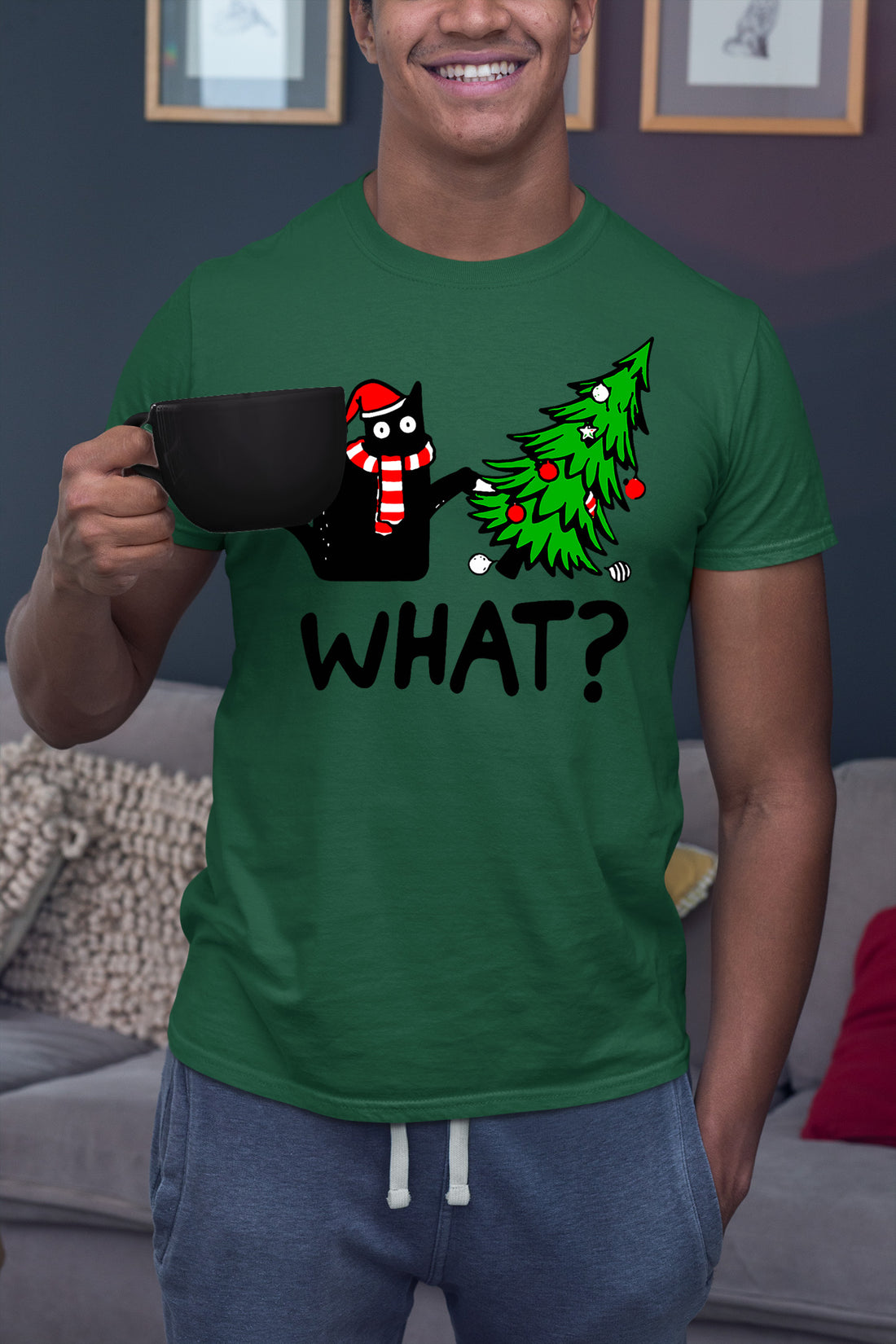 What Cat Says at Christmas - Funny Kitty Gift for Cat Lovers, Holiday Humor, Whiskers & Paws, Cozy Christmas Cheer T-Shirt