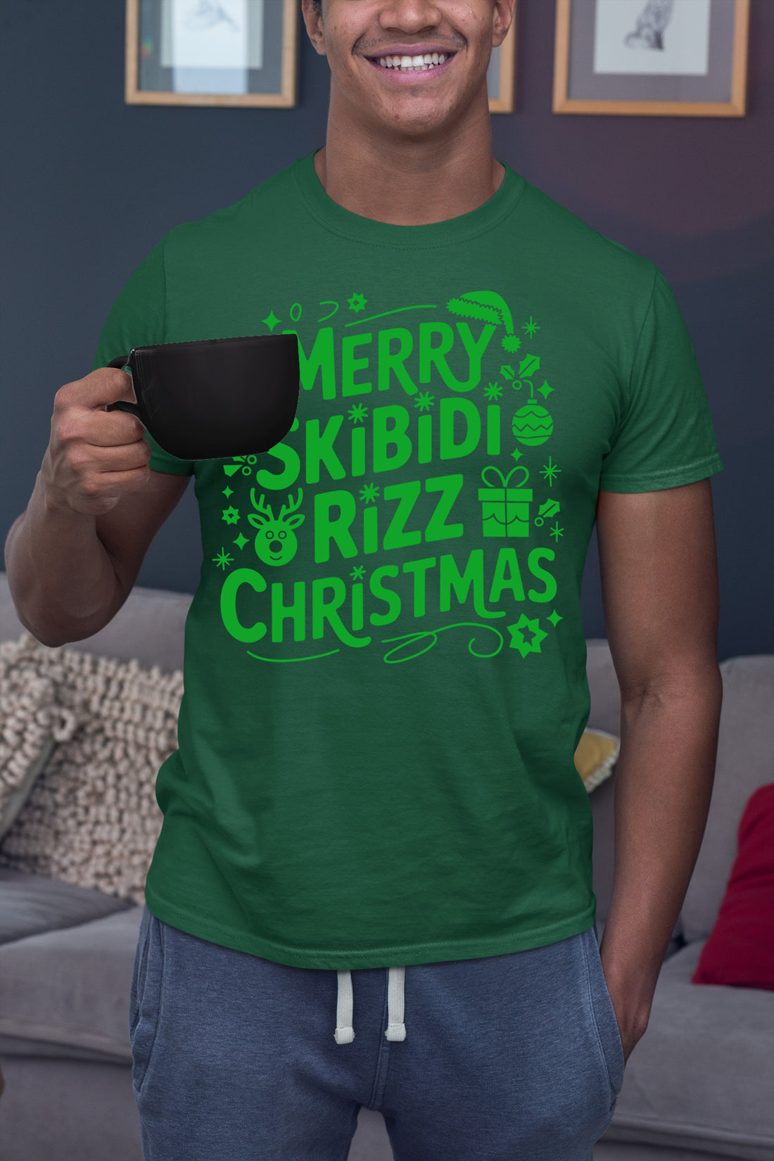 Merry Skibidi Rizz Christmas, festive holiday vibes for gifts and celebrations, cozy winter cheer T-Shirt