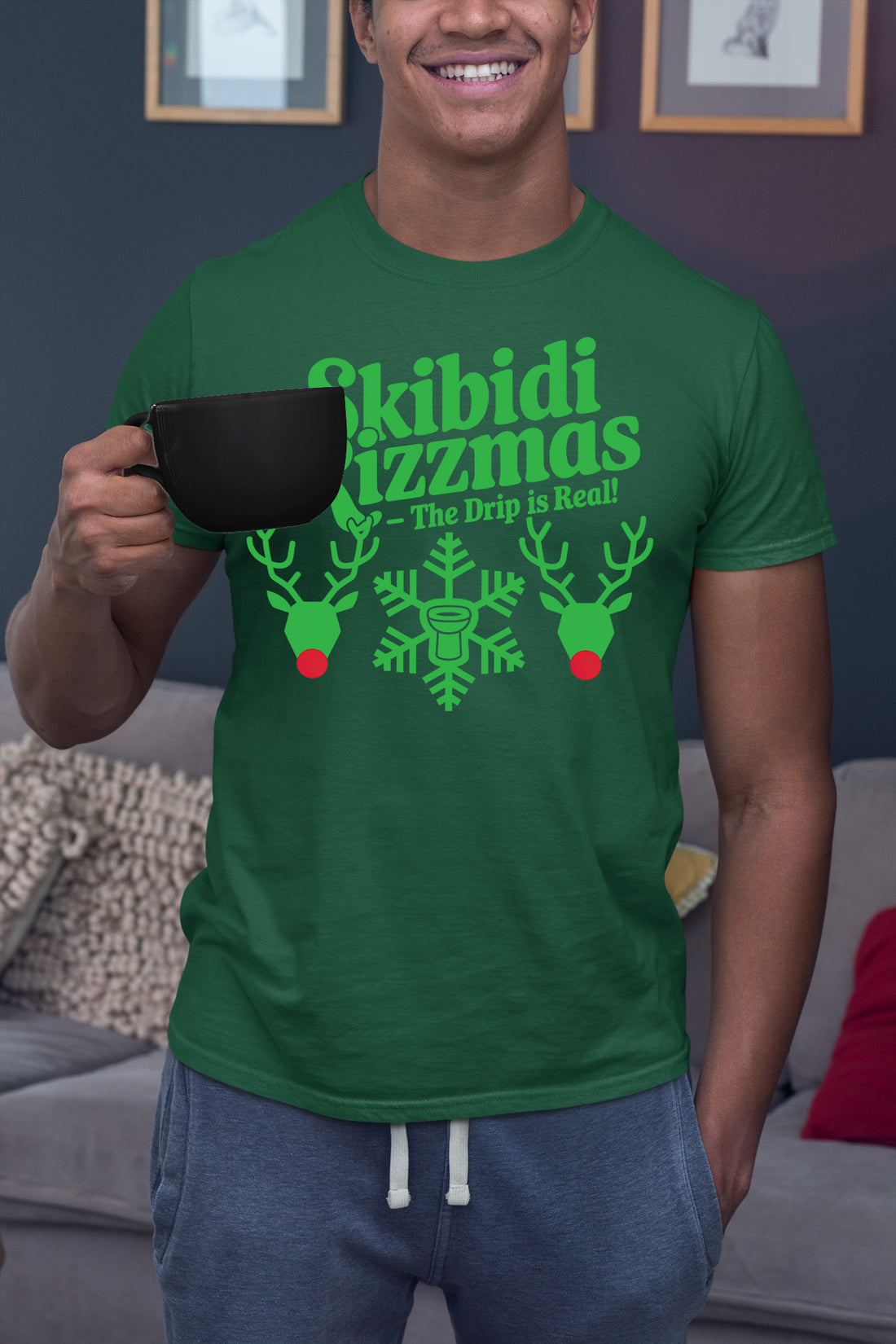 Skibidi Rizzman Christmas Character - Festive Holiday Cheer for Fans, Whimsical Seasonal Gift Idea T-Shirt
