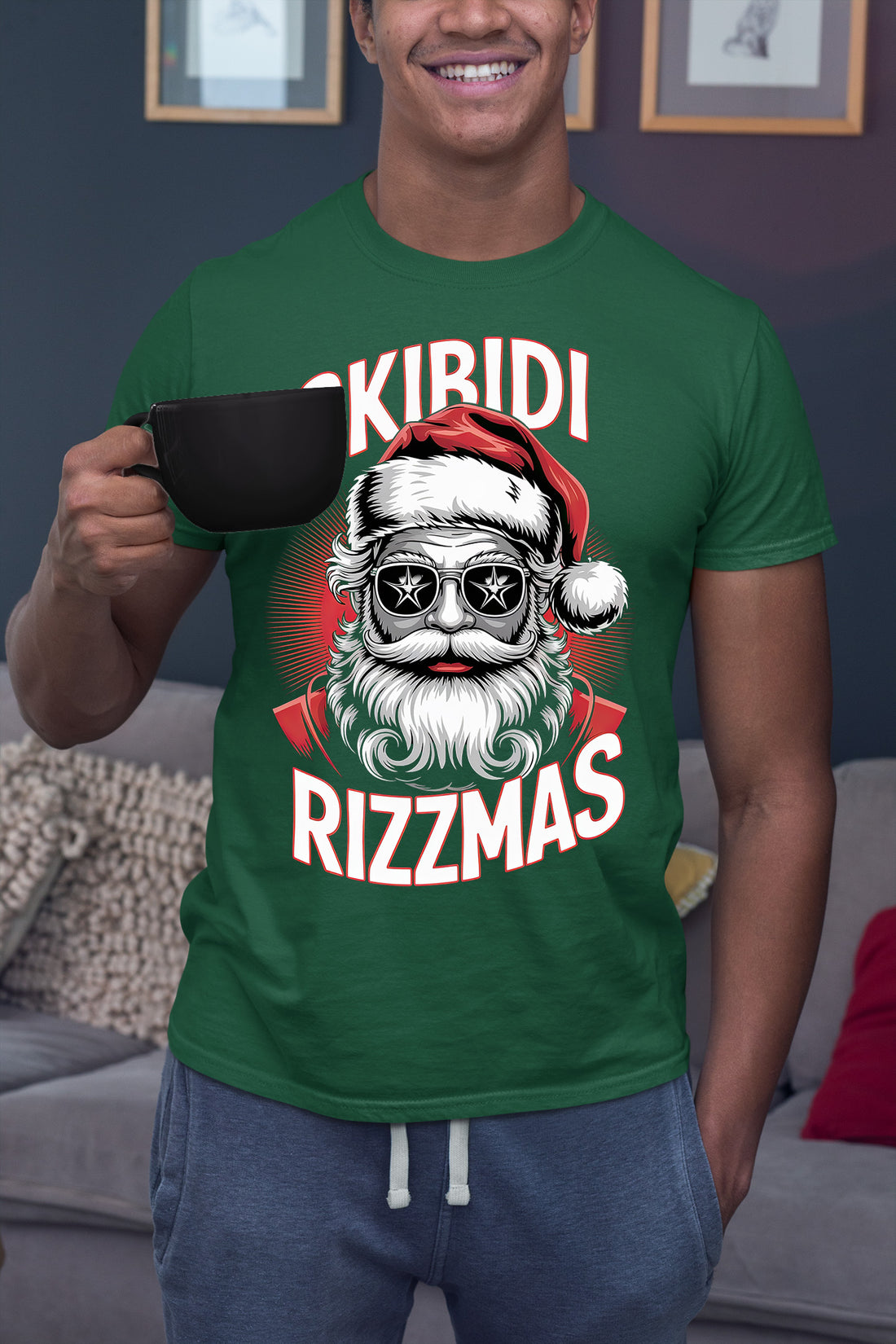 Skibidi Rizzmass Grovey Santa Christmas Spirit Gift Idea for Pop Culture Fans T-Shirt