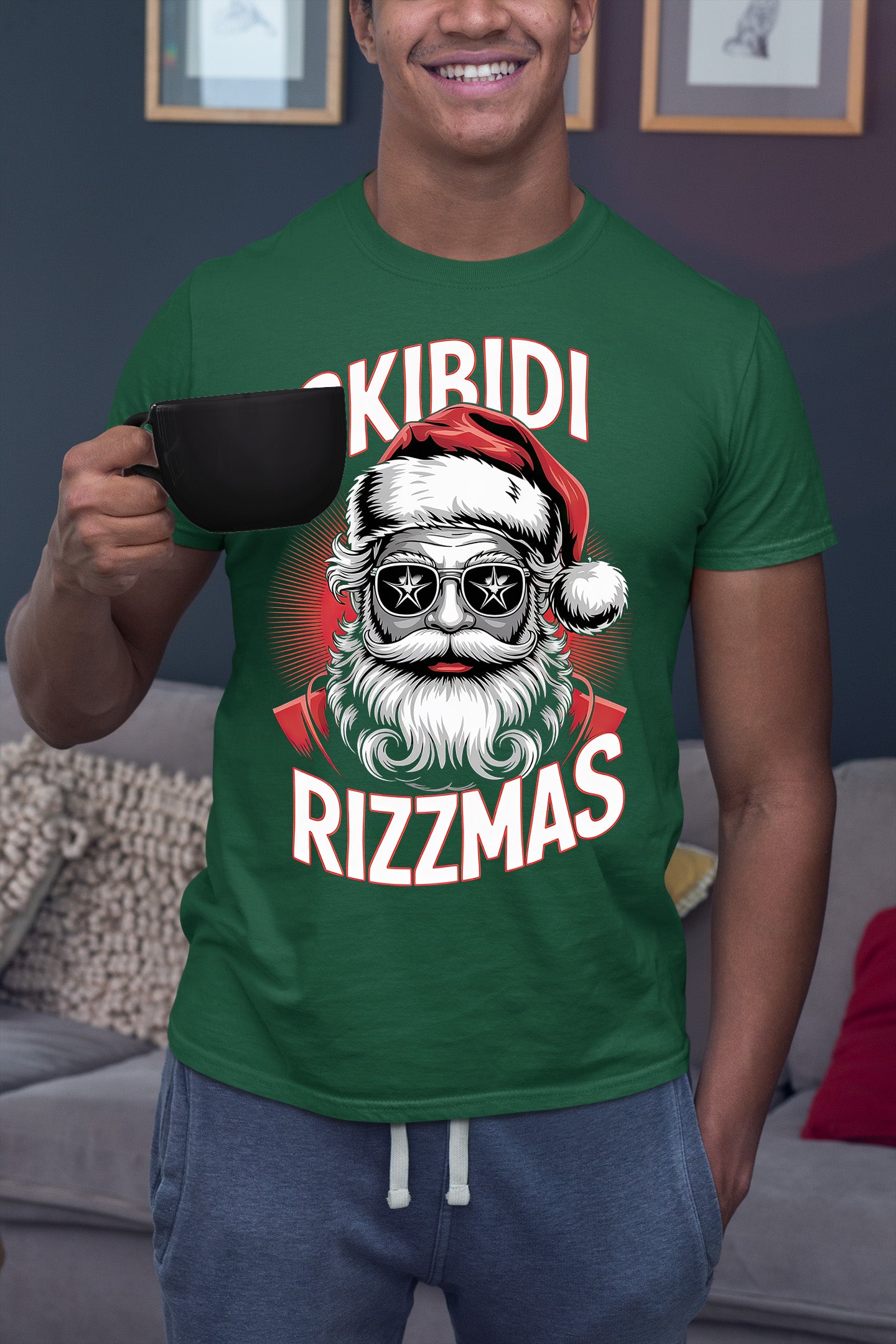 Skibidi Rizzmass Grovey Santa Christmas Spirit Gift Idea for Pop Culture Fans T-Shirt