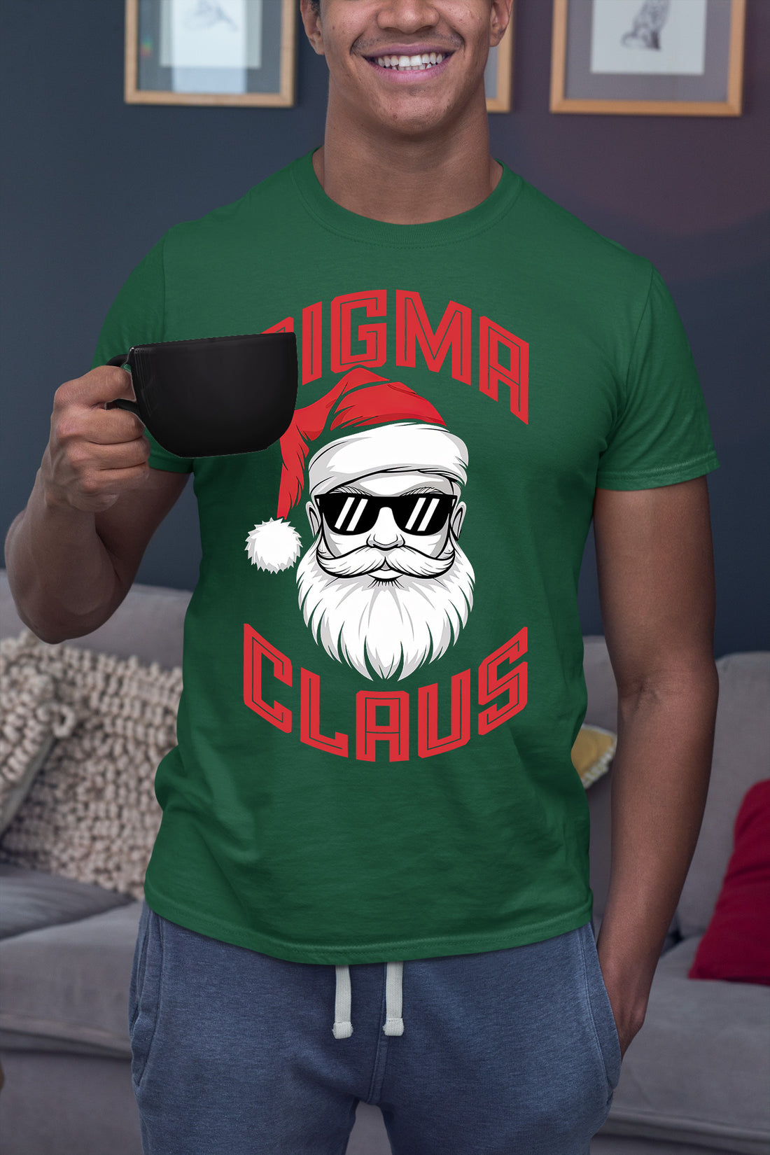 Sigma Claus Christmas Santa Illustration - Festive Holiday Artwork for Seasonal Cheer T-Shirt