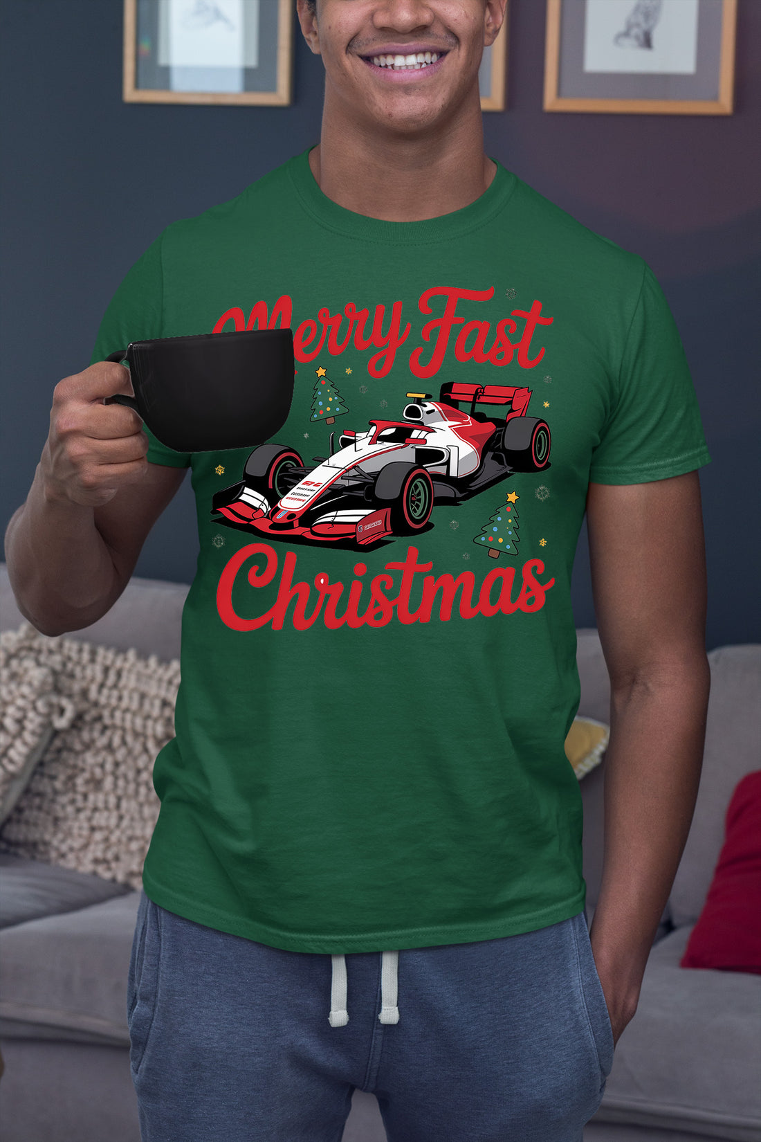 Merry Fast Christmas - Festive Holiday Theme for Winter Wear, Cozy Red & Green Vibes, Seasonal Gift Idea T-Shirt