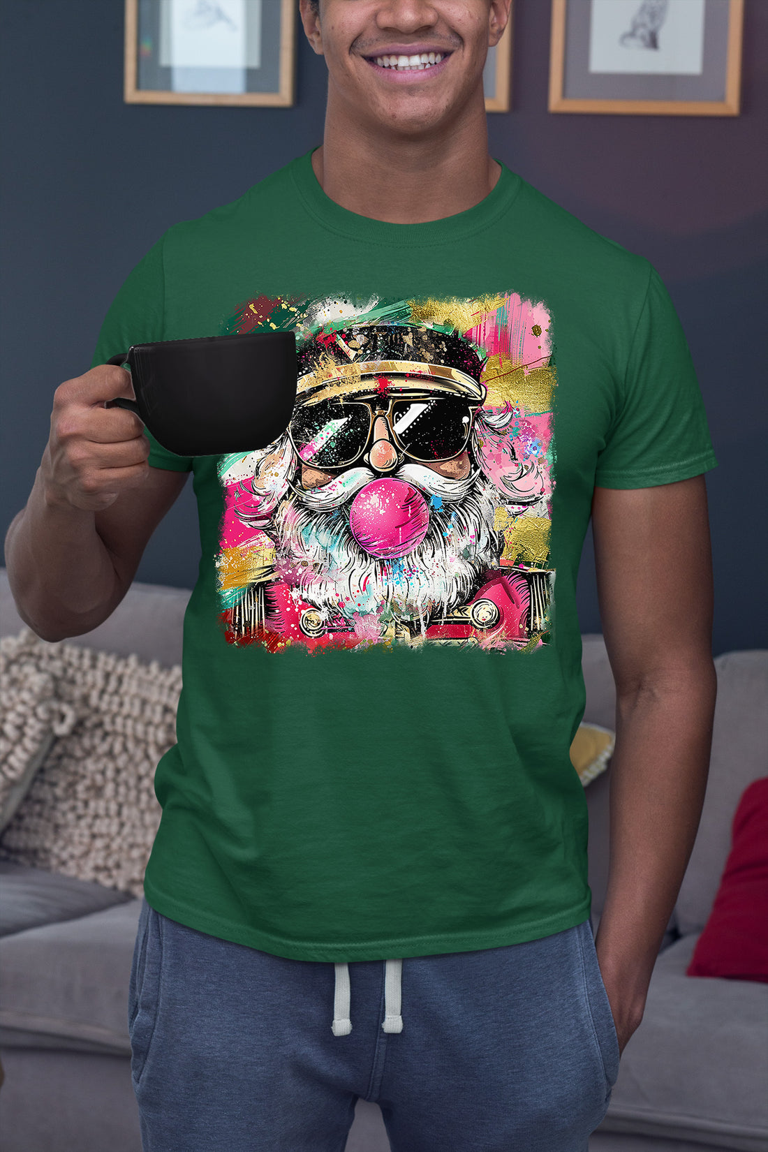 Santa Bubblegum Christmas Collectible - Holiday Gift for Santa Lovers, Festive Seasonal Item T-Shirt