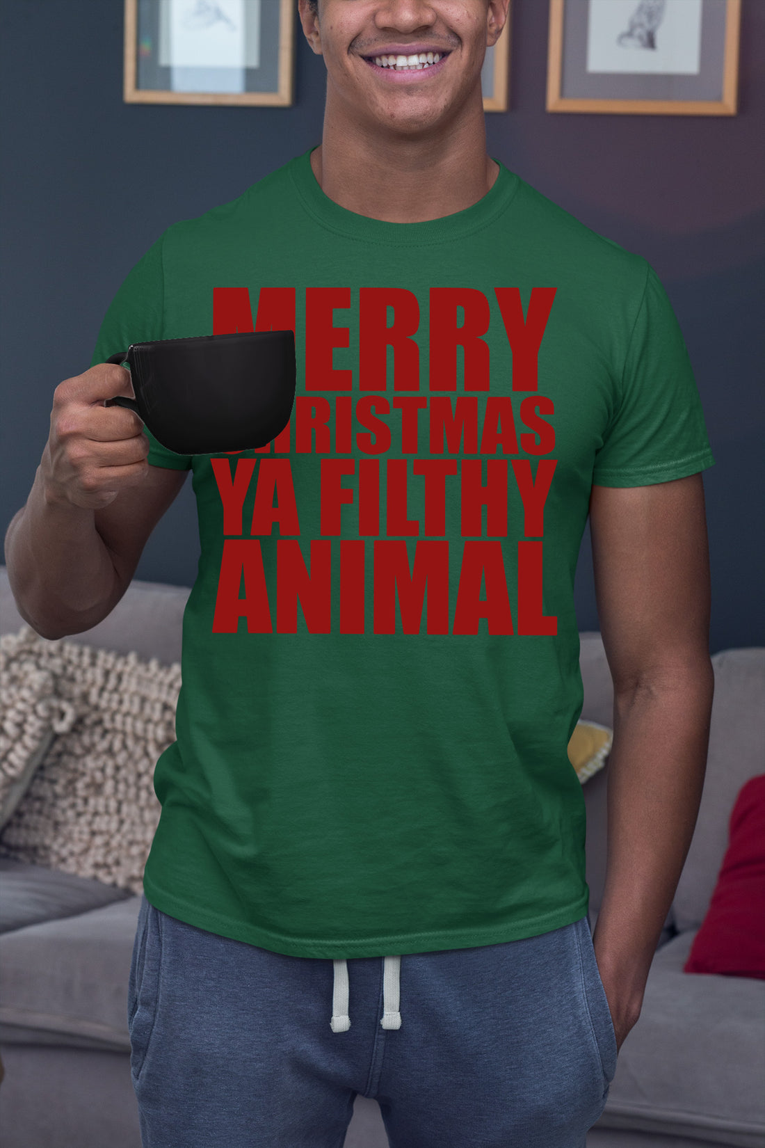 Merry Christmas Ya Filthy Animals - Humorous Holiday Movie Quote Gift Idea, Classic Christmas Laugh T-Shirt