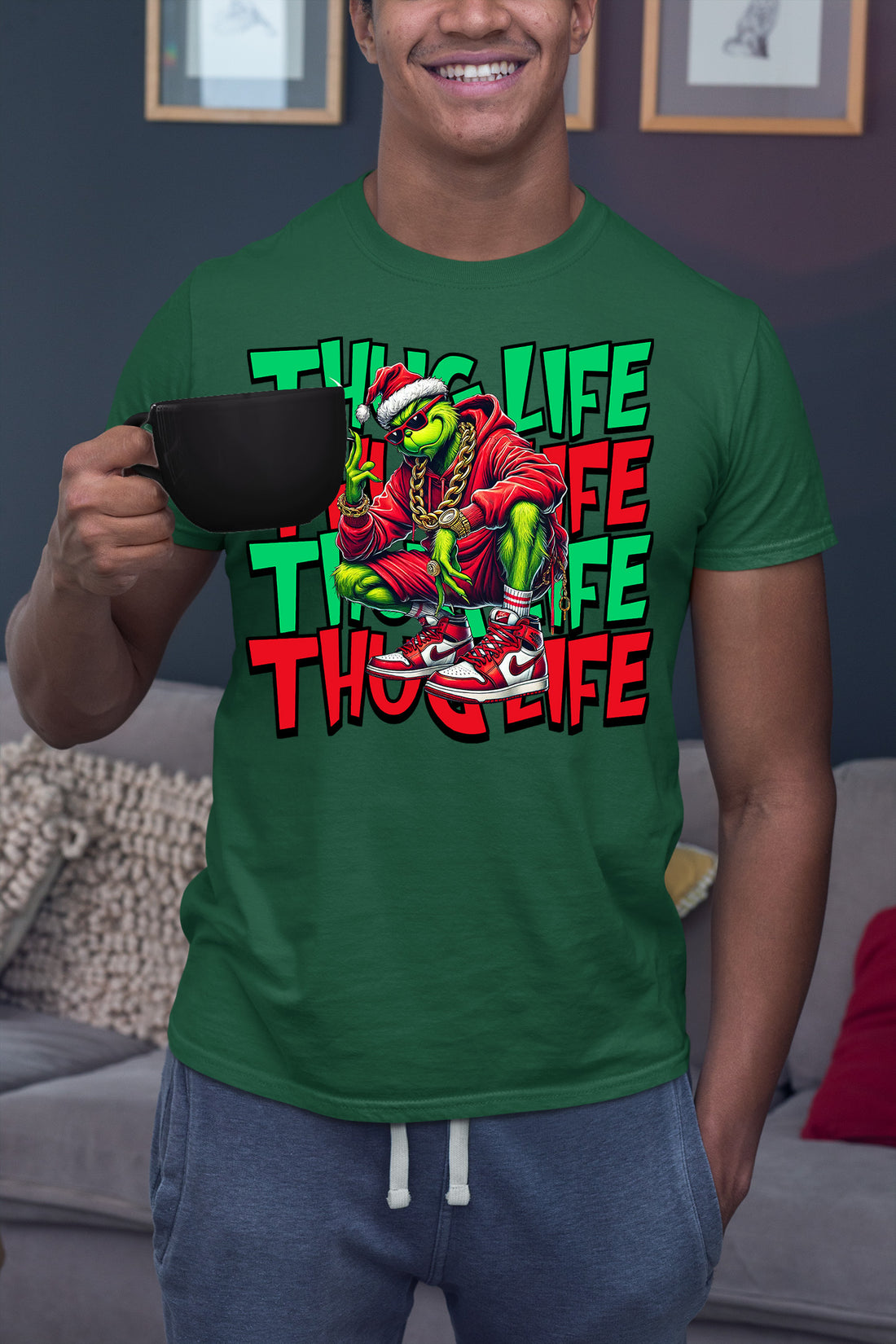 Christmas Thug Life x3 Graphic Artwork – Festive Holiday Humor for the Season T-Shirt
