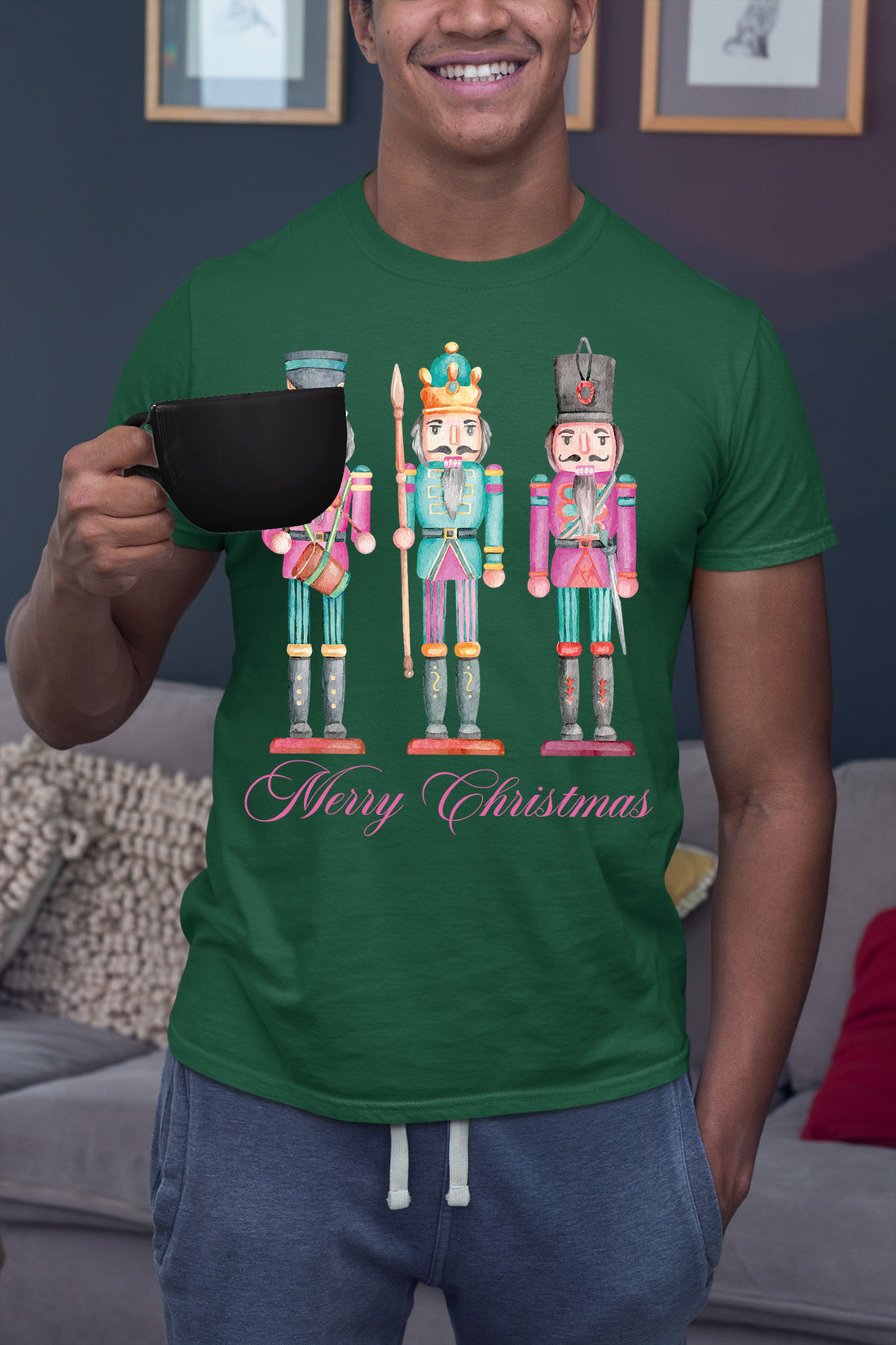 Merry Christmas Statues - Handcrafted Resin Figures for Holiday Collectibles and Display T-Shirt