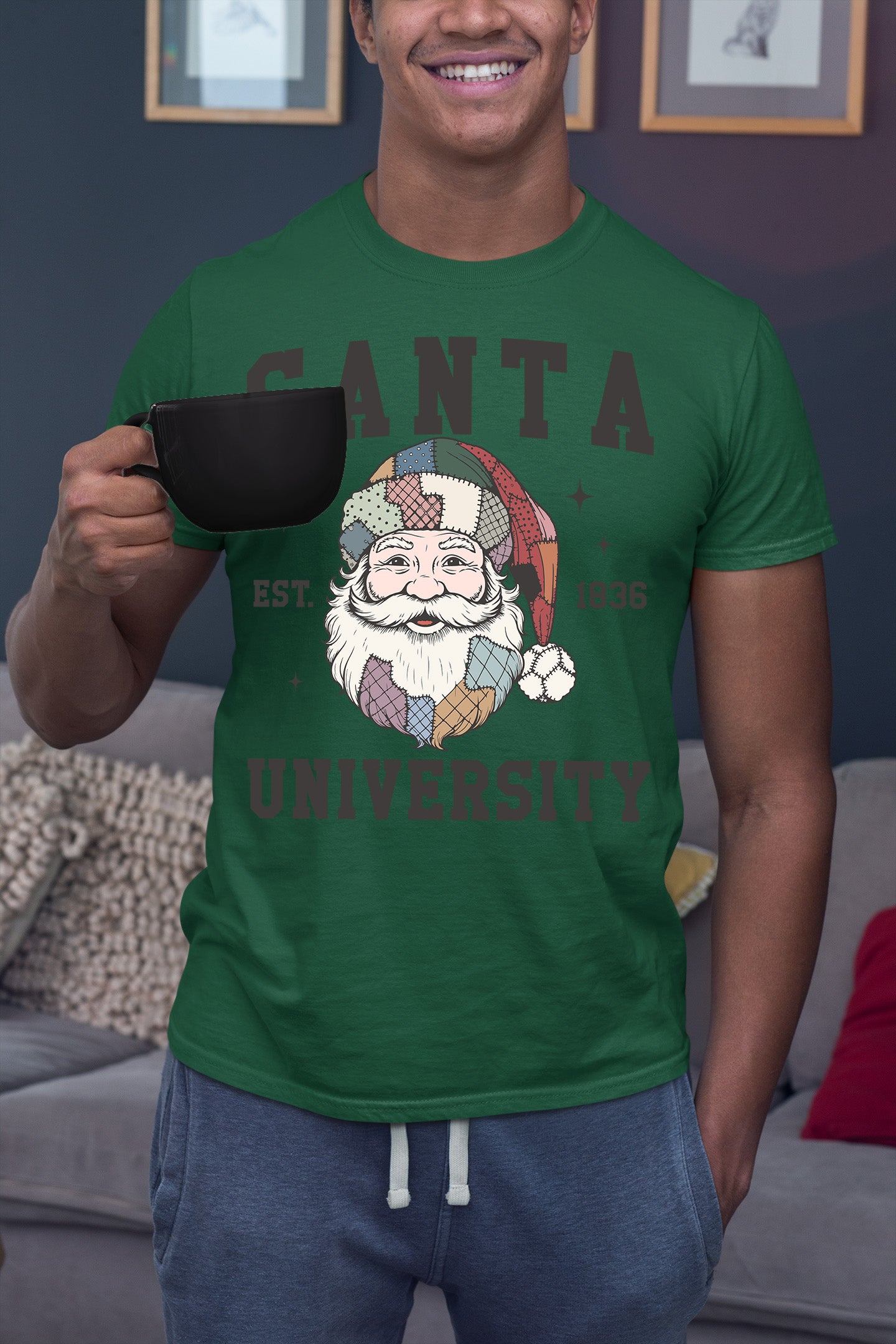 Santa University Christmas Collection, Santa Claus Gift, North Pole Education Theme, Festive Holiday Cheer T-Shirt