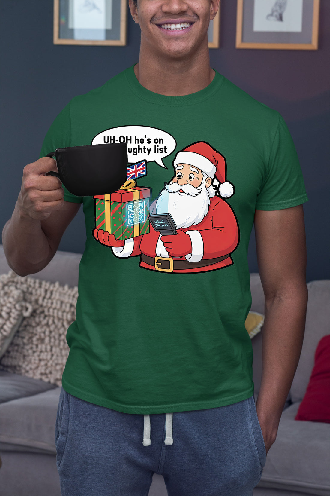 Digital ID Christmas Theme, Festive Identity Template, Holiday Branding Mockup, Editable Badge for Seasonal Greetings T-Shirt