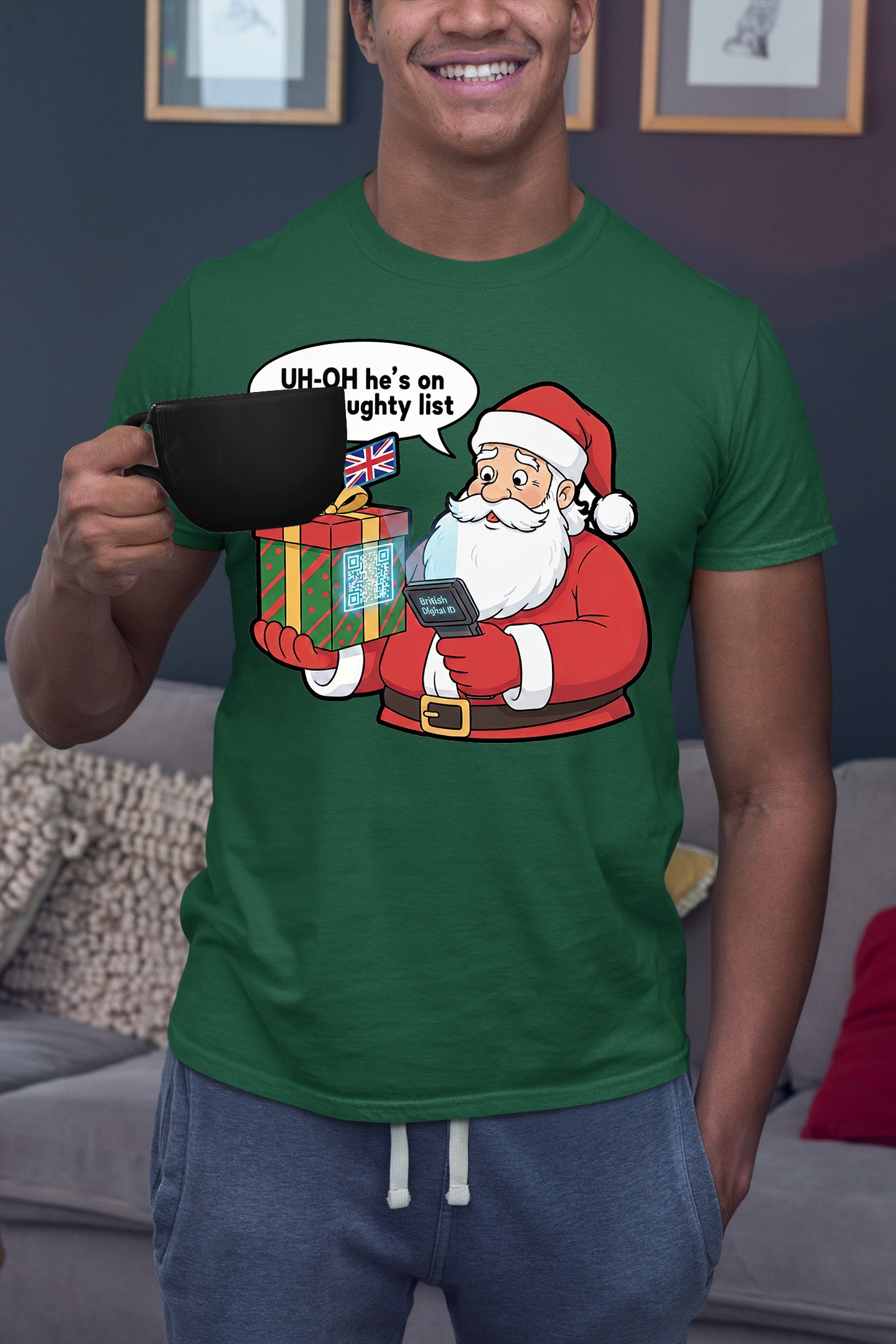 Digital ID Christmas Theme, Festive Identity Template, Holiday Branding Mockup, Editable Badge for Seasonal Greetings T-Shirt